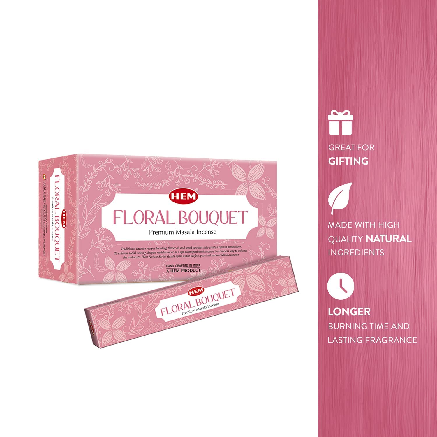 Premium HEM Floral Bouquet Masala Incense Sticks - 12 Pack (15g Each) | Natural Air Purifier for Meditation, Yoga & Relaxation | Aromatherapy for Stress & Anxiety Relief | Perfect Gift Set for Home, Office & Spiritual Practices