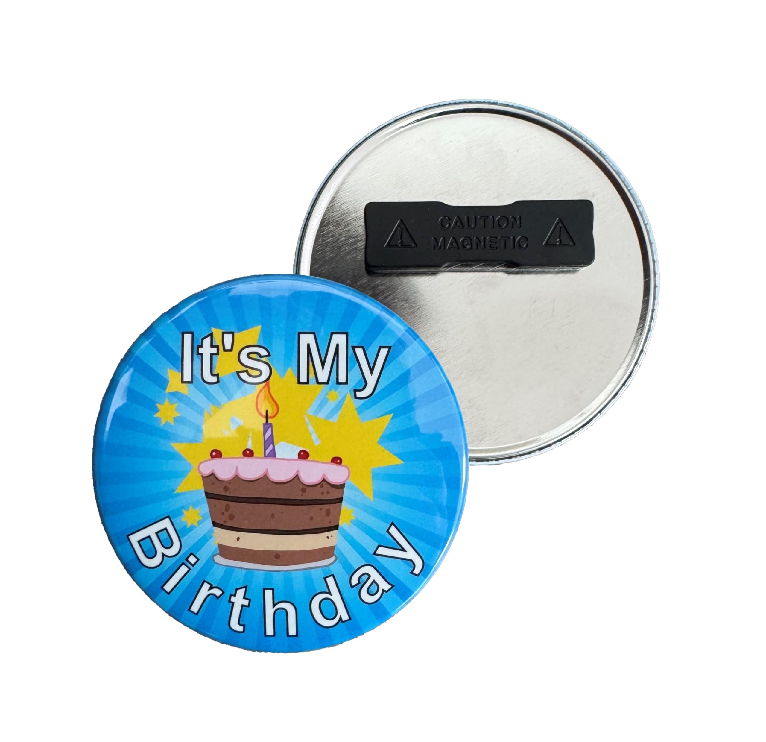 Secure ID Blue 'It's My Birthday' Button Pin - Fun Birthday Badge for Birthday Girl, Boy, Adults & Kids - Perfect for Birthday Parties, Celebrations & Party Favors | Great for Birthday Decorations, School Events & Office Celebrations