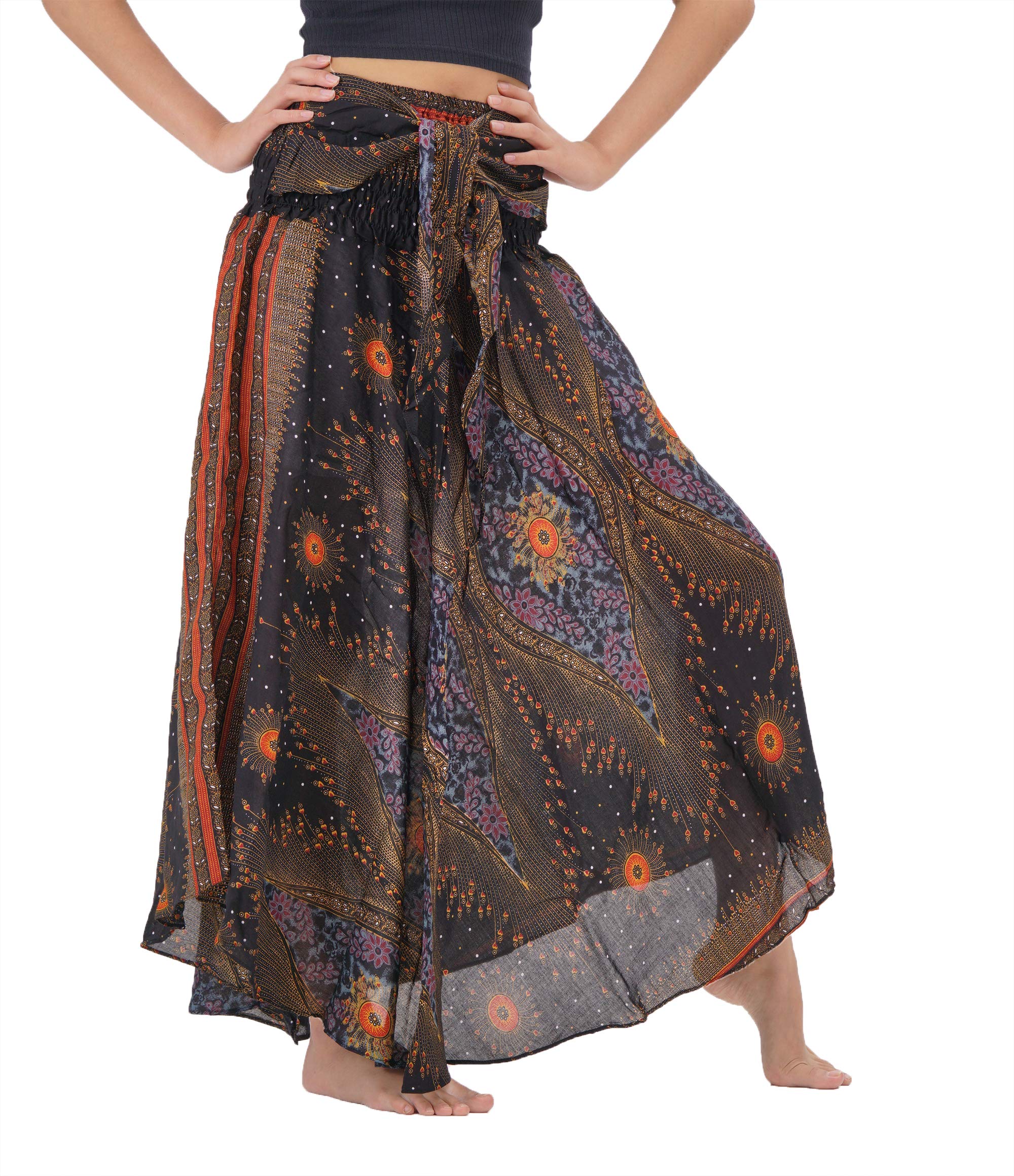 Women's Long Boho Maxi Skirt with Floral Print - Perfect for Beach, Vacation, and Summer Outfits