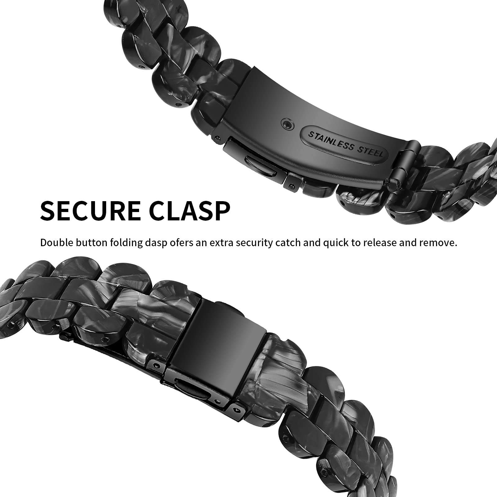 WIGERLON Resin Apple Watch Band Compatible with 38mm 40mm 41mm 42mm 44mm 45mm - Slim Durable Watch Strap for iWatch SE Series 7/6/5/4/3/2/1 - Perfect for Women's Fashion, Workout & Everyday Wear