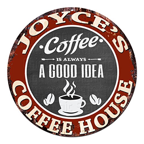 JOYCE’S Coffee House Vintage Tin Sign - Rustic Retro Metal Wall Decor for Kitchen, Bar, Pub & Man Cave - Perfect Gift for Coffee Lovers & Home Decor Enthusiasts | Ideal for Café, Restaurant & Office Decoration