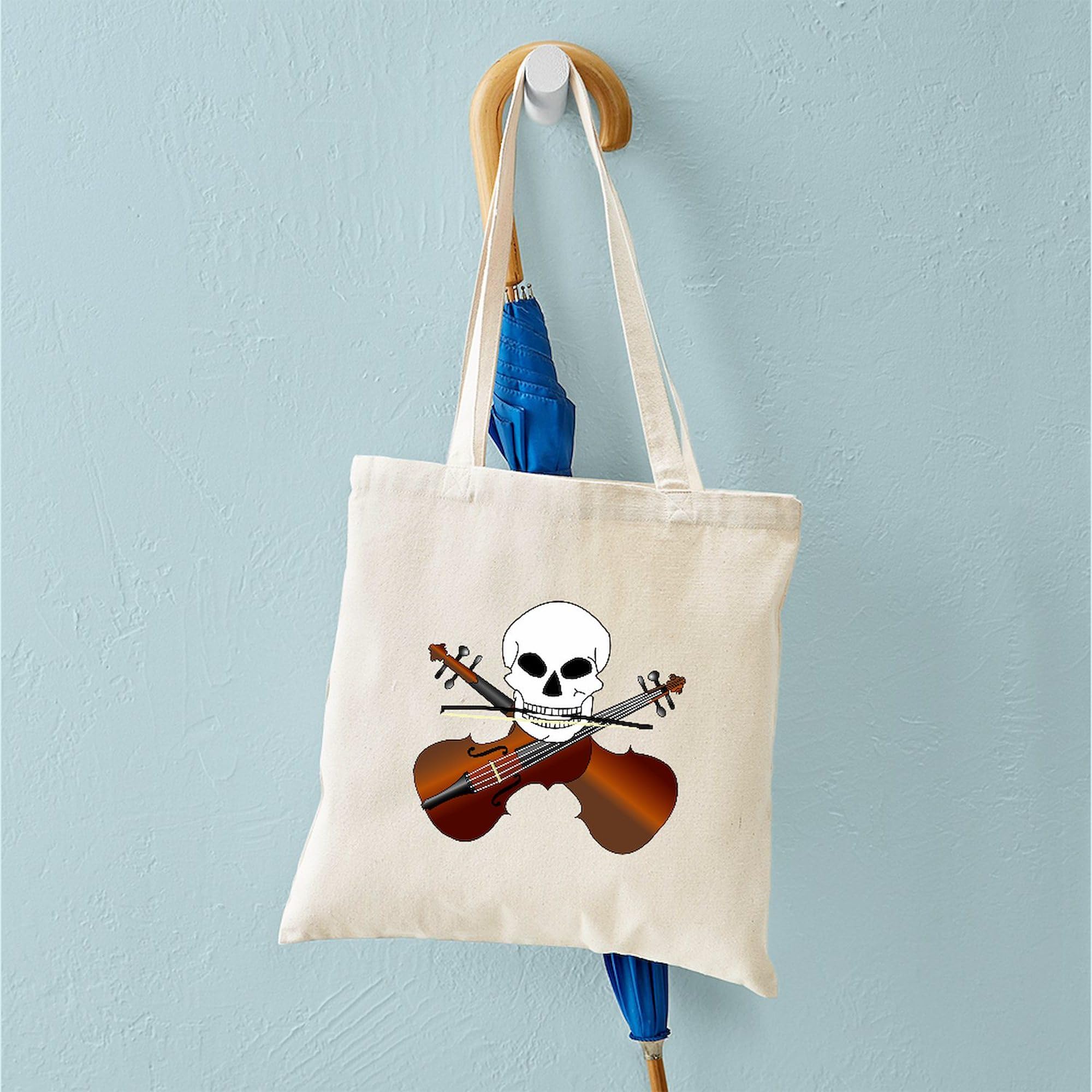 Violin Master Tote Bag - Natural Canvas Reusable Shopping Bag for Musicians | Perfect for Music Lessons, Groceries & Eco-Friendly Daily Use