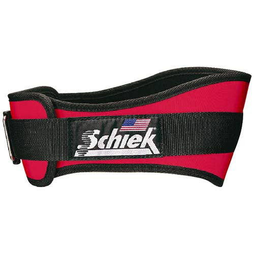 Schiek 2004 Weight Lifting Belt for Powerlifting & Bodybuilding - Adjustable Back Support for Gym Training & CrossFit - Red Fitness Belt for Men & Women