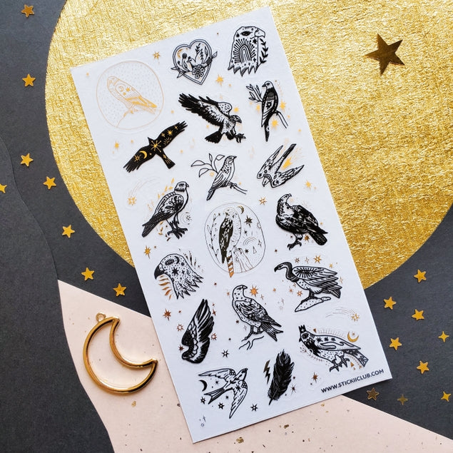 Birds of Prey Sticker Sheet - Eagle, Hawk, Falcon, Owl Decals for Laptops, Water Bottles, Notebooks & DIY Crafts - Waterproof Vinyl Stickers for Outdoor Enthusiasts & Nature Lovers