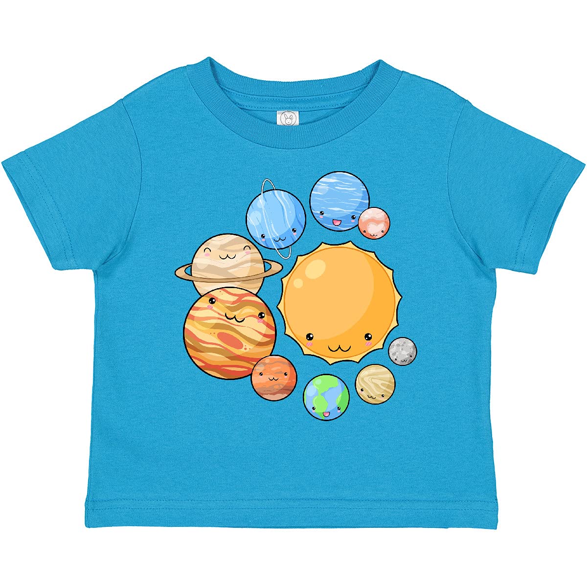 Inktastic Cute Sun and Planets Toddler T-Shirt - Space Themed Baby Clothes for Boys & Girls - Perfect for Playdates, Daycare & Astronomy Lovers
