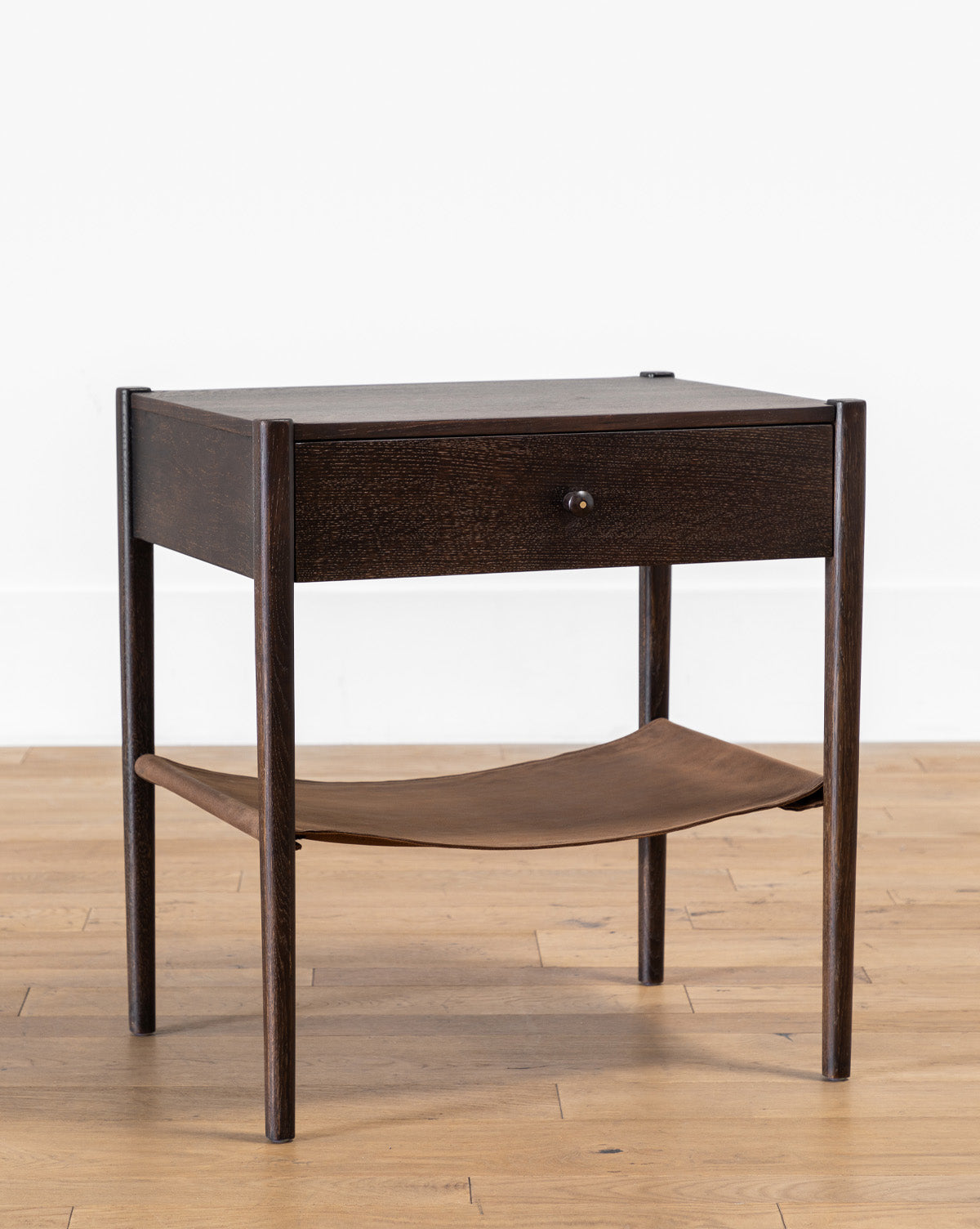Nathan Solid Oak Nightstand - Rustic Bedside Table with Drawer for Bedroom, Living Room, or Office Storage