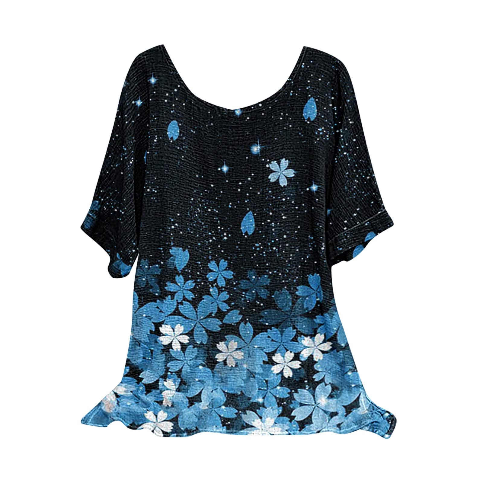 Women's Summer Casual V-Neck Petal Sleeve T-Shirt 2022 - Lightweight Loose Comfortable Blouse for Everyday Wear, Outing & Vacation