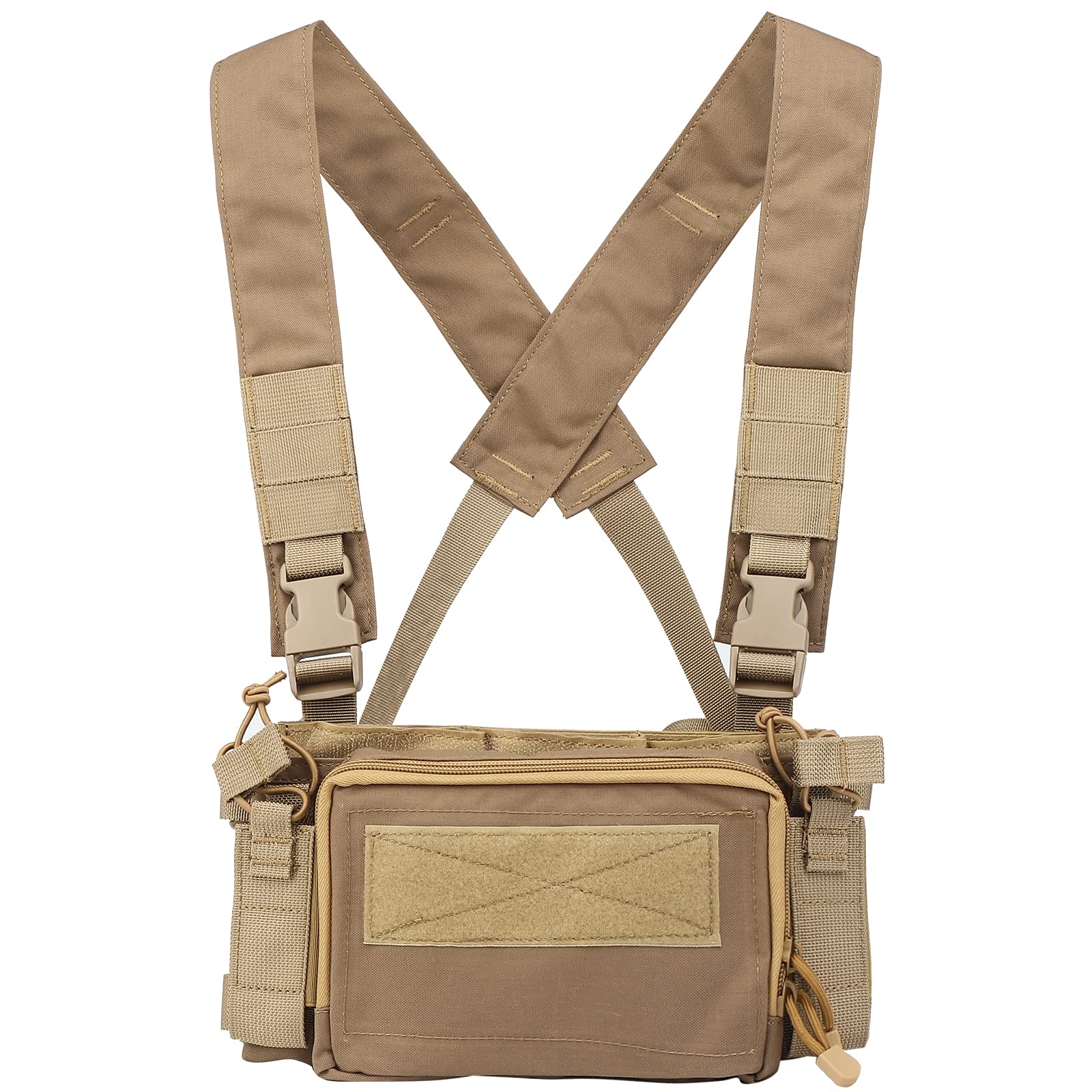 Tactical Camouflage Vest for Airsoft & Combat - 5.56 & 9mm Magazine Carrier Chest Rig - Military-Grade Ammo Pouch for Outdoor Training, Hunting & Airsoft Games
