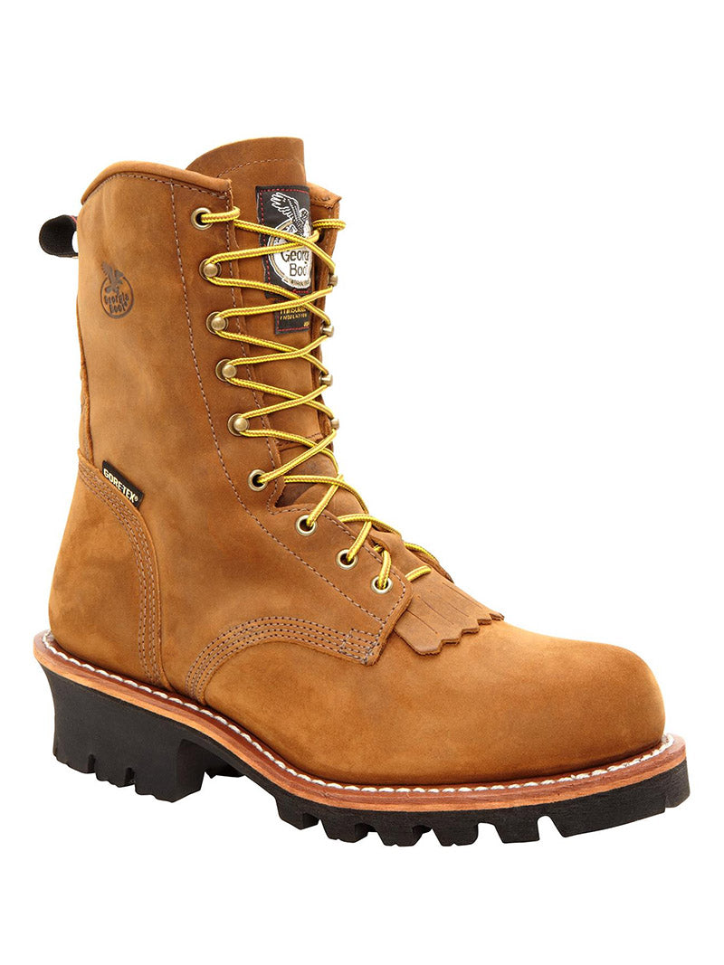 Georgia G9382 Men's Steel Toe Insulated Logger Work Boots - Waterproof, Slip Resistant, Electrical Hazard Protection - Perfect for Construction, Logging & Outdoor Work in Worn Saddle Brown
