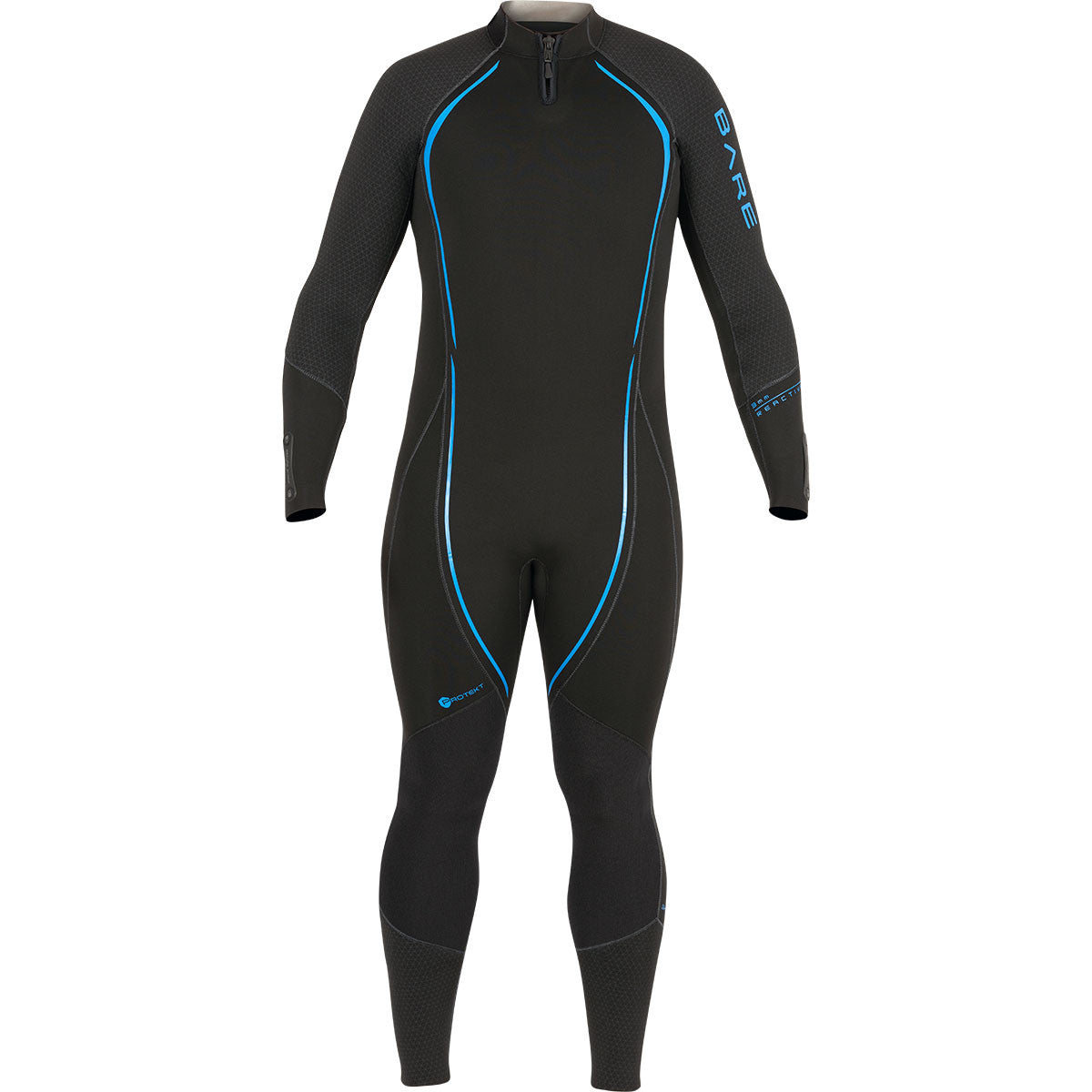 Bare 3mm Reactive Full Wetsuit for Men (2021) - Blue Neoprene Scuba Diving & Surfing Gear for Cold Water Protection