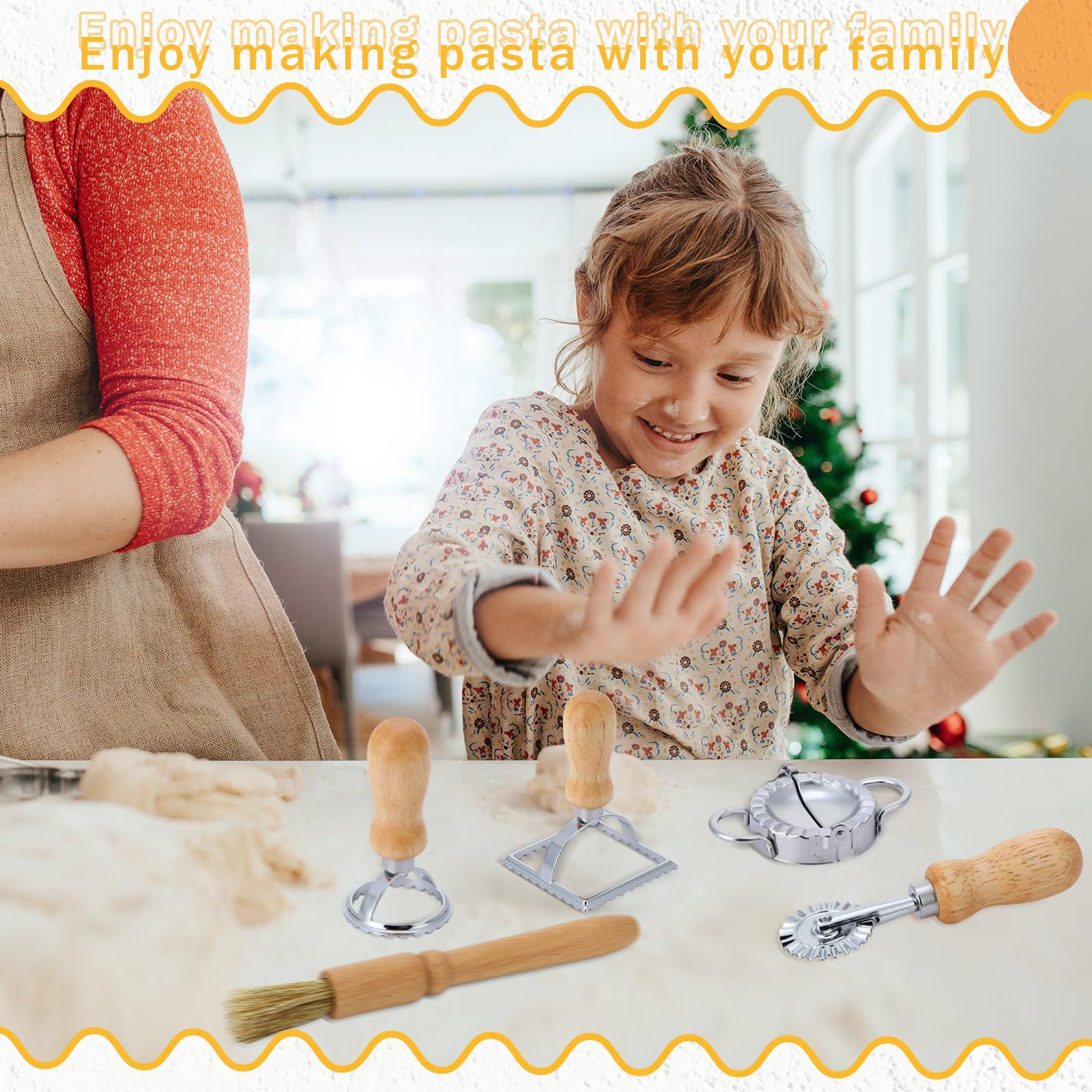 Stainless Steel Manual Pasta Maker Machine with Adjustable Thickness - Includes Pasta Drying Rack & Ravioli Stamp Cutter for Spaghetti, Fettuccine, Lasagna | Perfect for Italian Cuisine & Homemade Dumpling Skins | Ideal for Home Kitchen & Restaurant Use