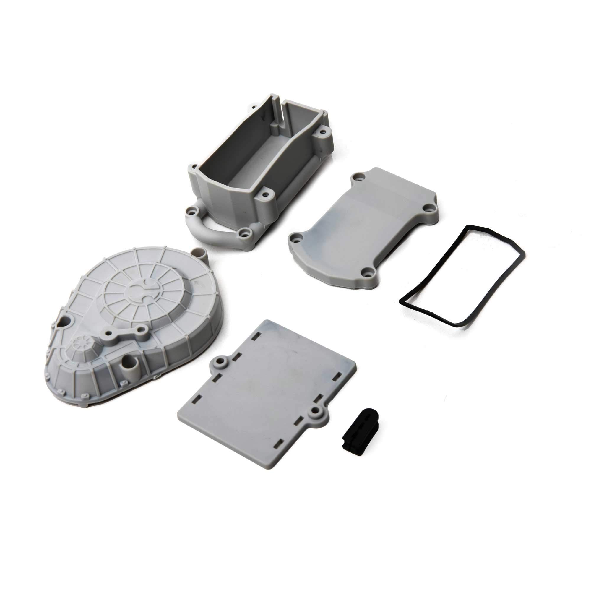 Axial RBX10 Radio Box Spur Cover (Gray) AXI231041 - Durable RC Car Accessory for Off-Road Bashing & Crawling
