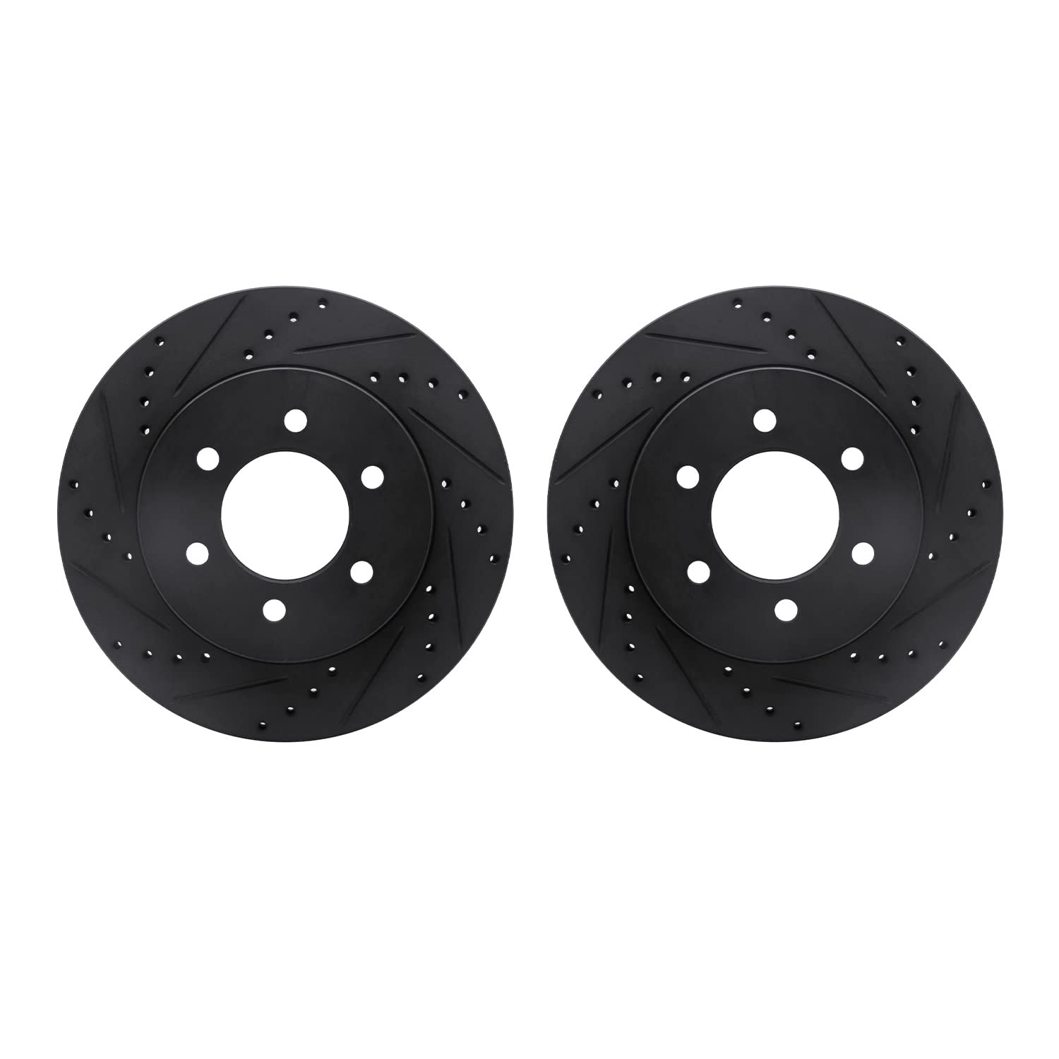 Dynamic Friction Company Premium Front Brake Rotors - Drilled & Slotted for Enhanced Performance - Compatible with 2004-2008 Ford F-150 & 2006-2008 Lincoln Mark LT - Perfect for Daily Driving, Towing, and Off-Road Adventures
