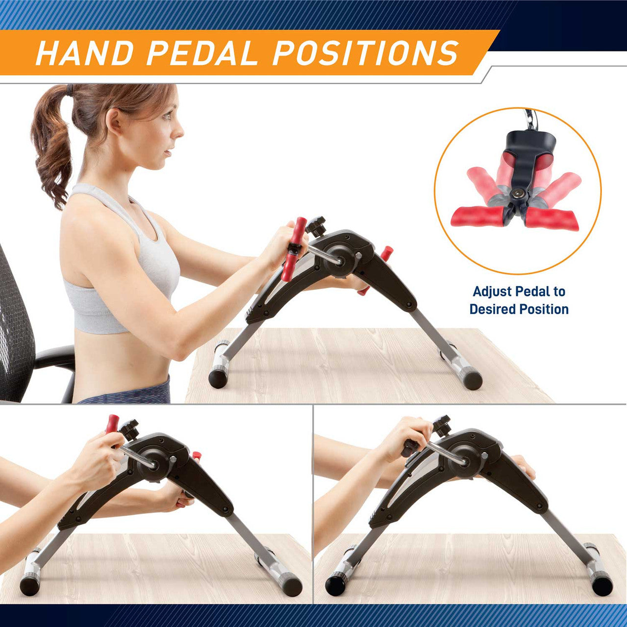 Marcy Portable Mini Exercise Bike for Home Gym & Office Workouts | Compact Cardio Cycle for Indoor Cycling, Leg & Arm Training | Perfect for Under Desk Use, Small Spaces & Rehabilitation