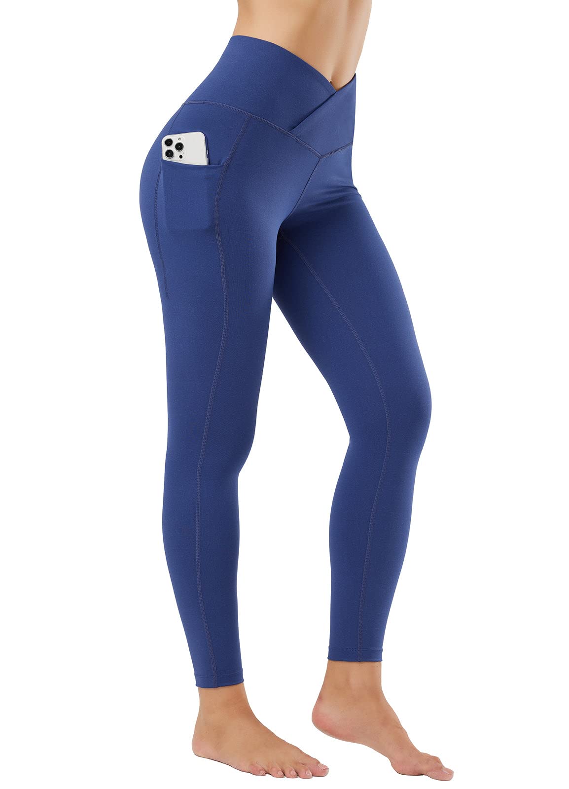 BALEAF Women's High Waisted Leggings with Pockets - Tummy Control Workout Running Yoga Pants, 7/8 Length Ultra Soft Athletic Gym Ankle Pants for Women - Perfect for Training, Jogging & Lounge Wear