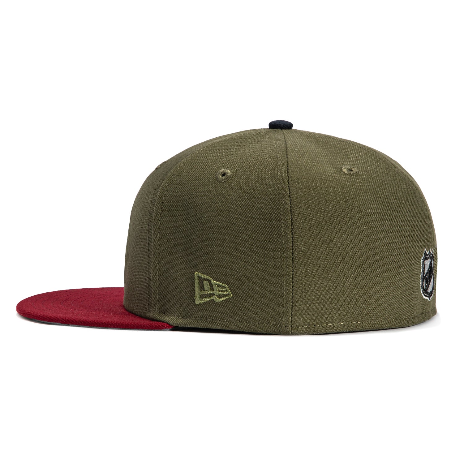 New Era 59Fifty Los Angeles Kings Logo Patch Snapback Hat - Olive & Cardinal Colors - Official NHL Licensed Baseball Cap for Men & Women - Perfect for Games, Streetwear & Sports Fans