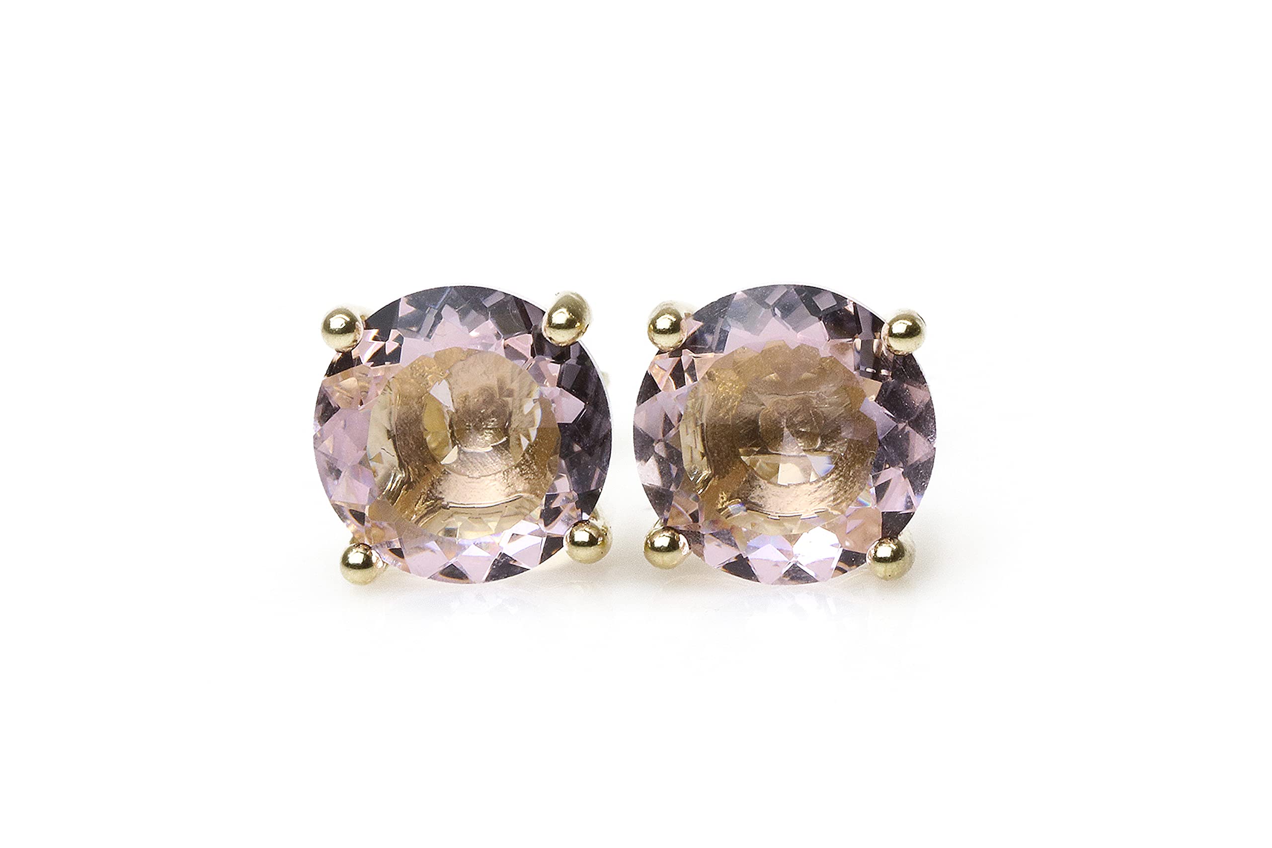 Rose Quartz Gold Stud Earrings - Handmade Crystal Jewelry for Women - Perfect for Gifts & Daily Wear