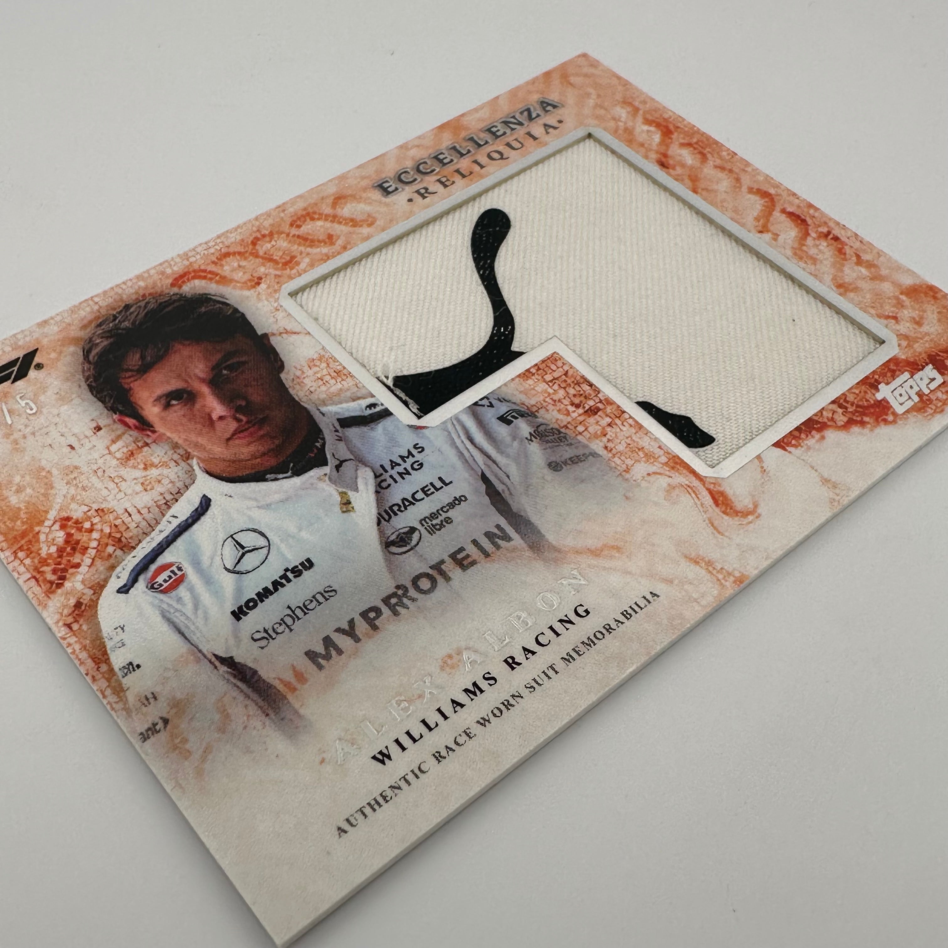 2024 Topps Eccellenza F1 Alex Albon Reliqua Orange Racing Card - Perfect for F1 Collectors, Trading, and Display