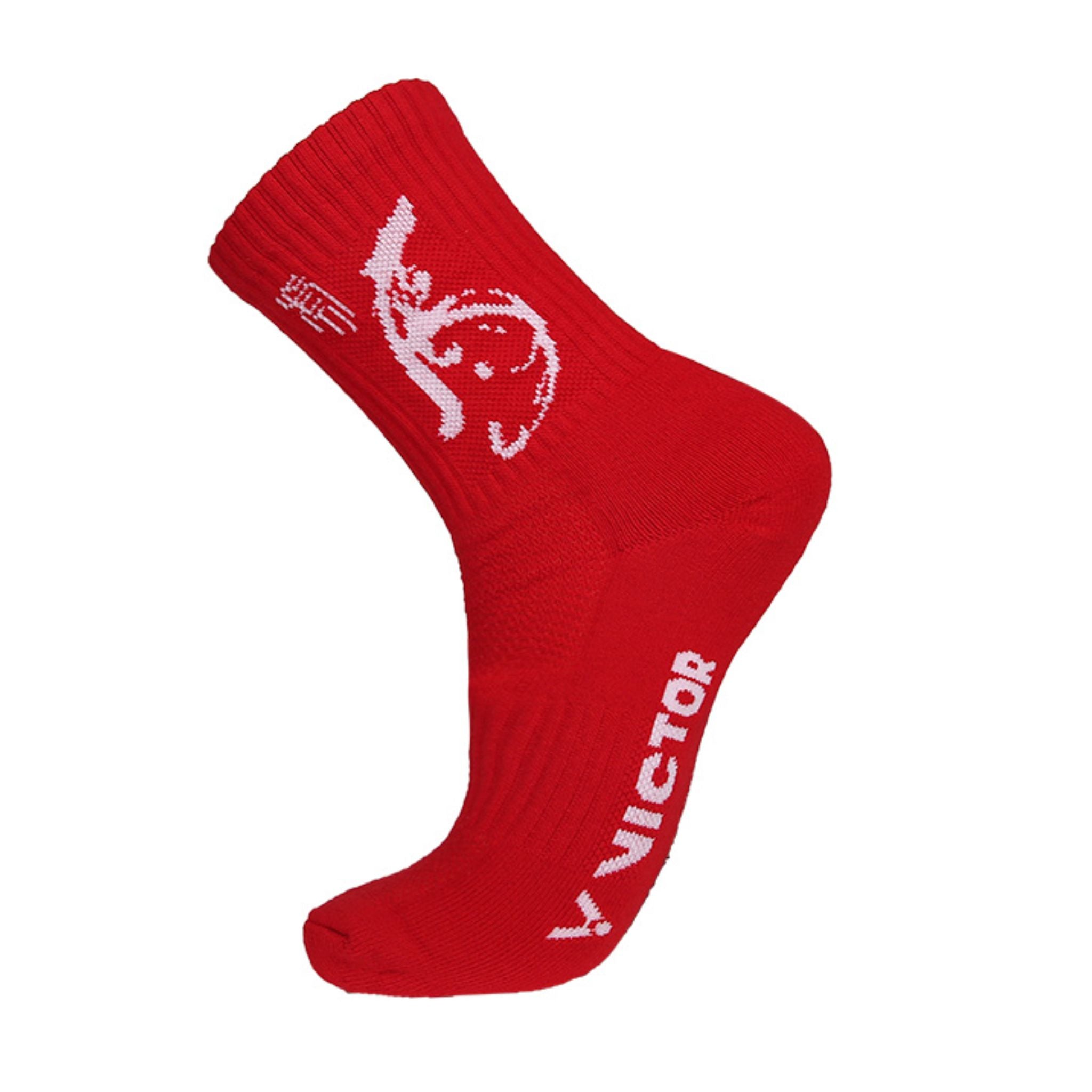 Victor Unisex Sport Crew Socks - Breathable Athletic Socks for Men & Women - Comfortable Workout Socks for Running, Gym, Hiking & Daily Wear [Red]