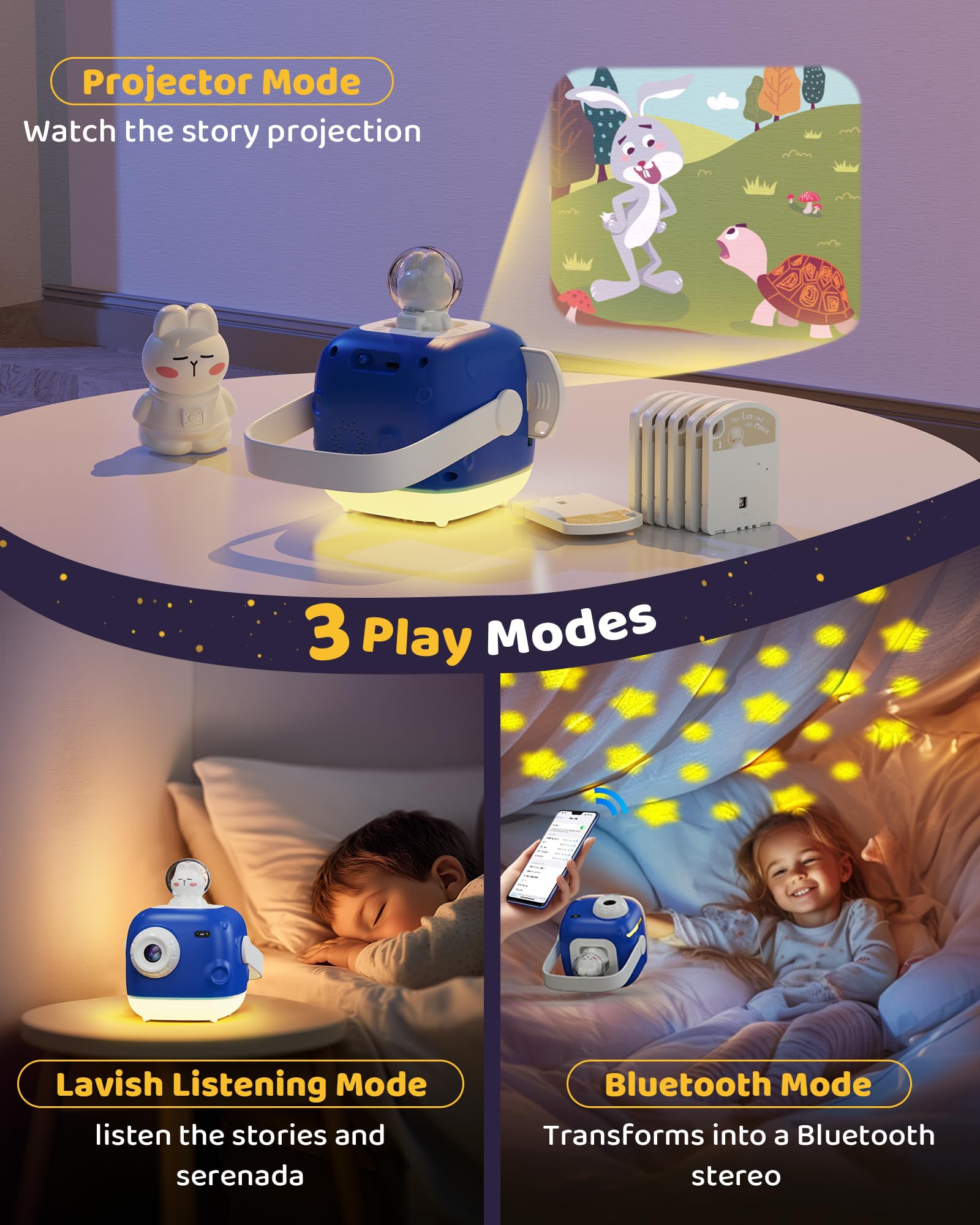 KOKODI Kids Story Projector for Toddlers 1-6 Years Old - Educational Book Projector Toy with Storytelling Cards, Night Light & Learning Activities - Perfect Birthday Gift for Boys & Girls | Bedtime Stories, Classroom Learning & Interactive Play