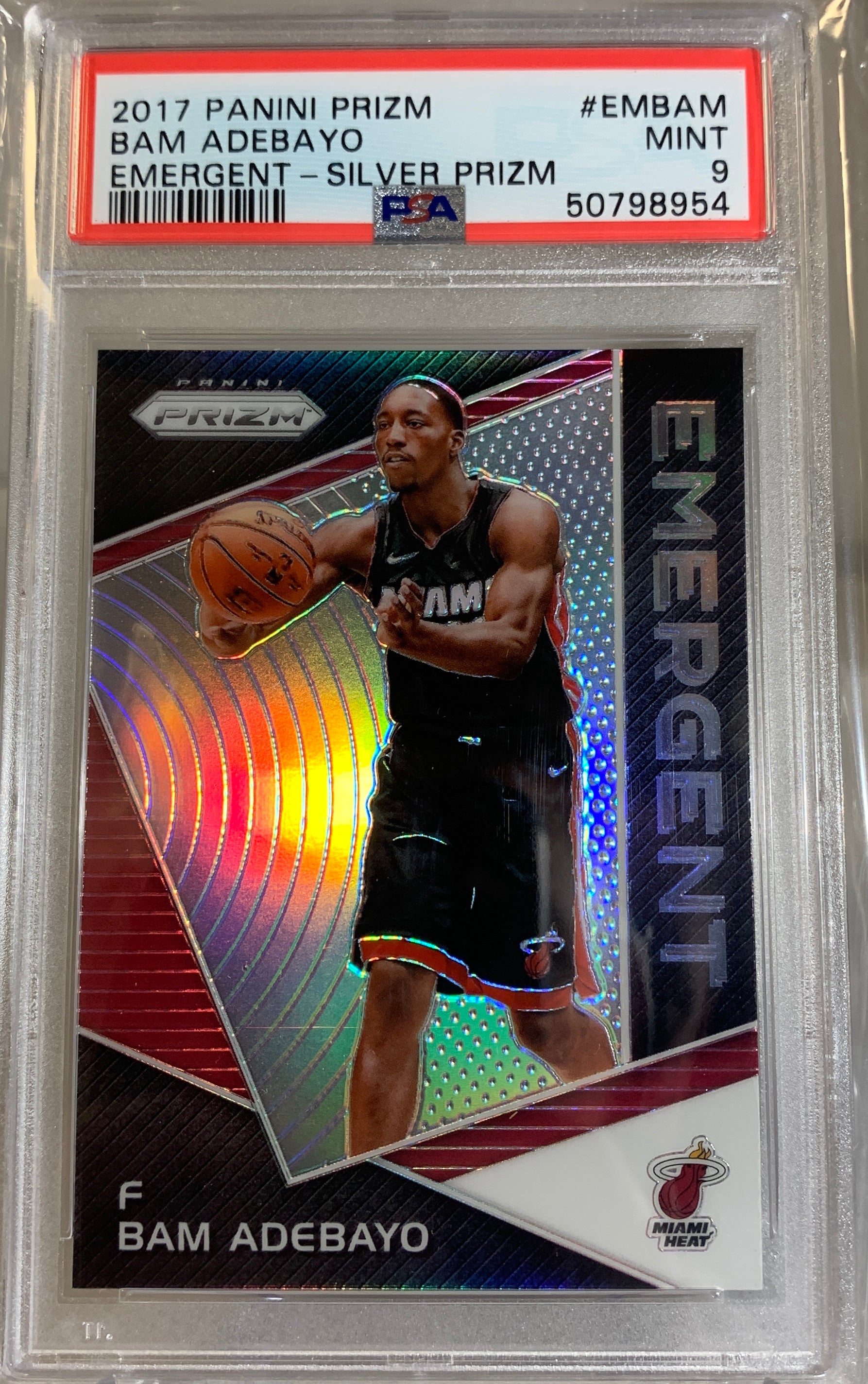 2017-18 Panini Silver Prizm Emergent Bam Adebayo PSA MINT 9 Basketball Card #50798954 - Perfect for NBA Collectors and Sports Memorabilia Enthusiasts