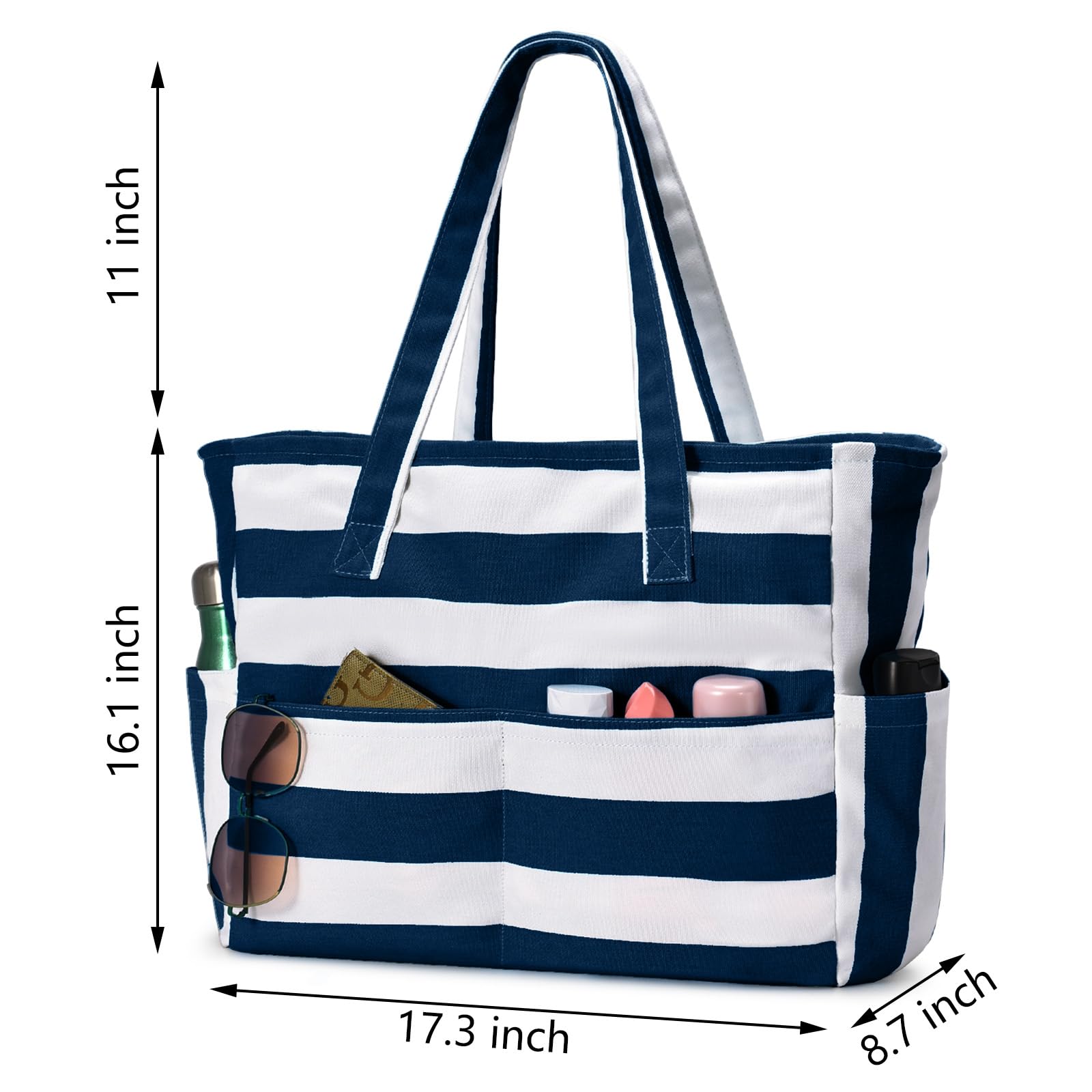 Waterproof & Sandproof Large Beach Tote Bag for Women - Oversized Zippered Pool Bag for Swim Essentials, Travel & Vacation - Perfect for Beach Trips, Poolside Lounging & Summer Getaways