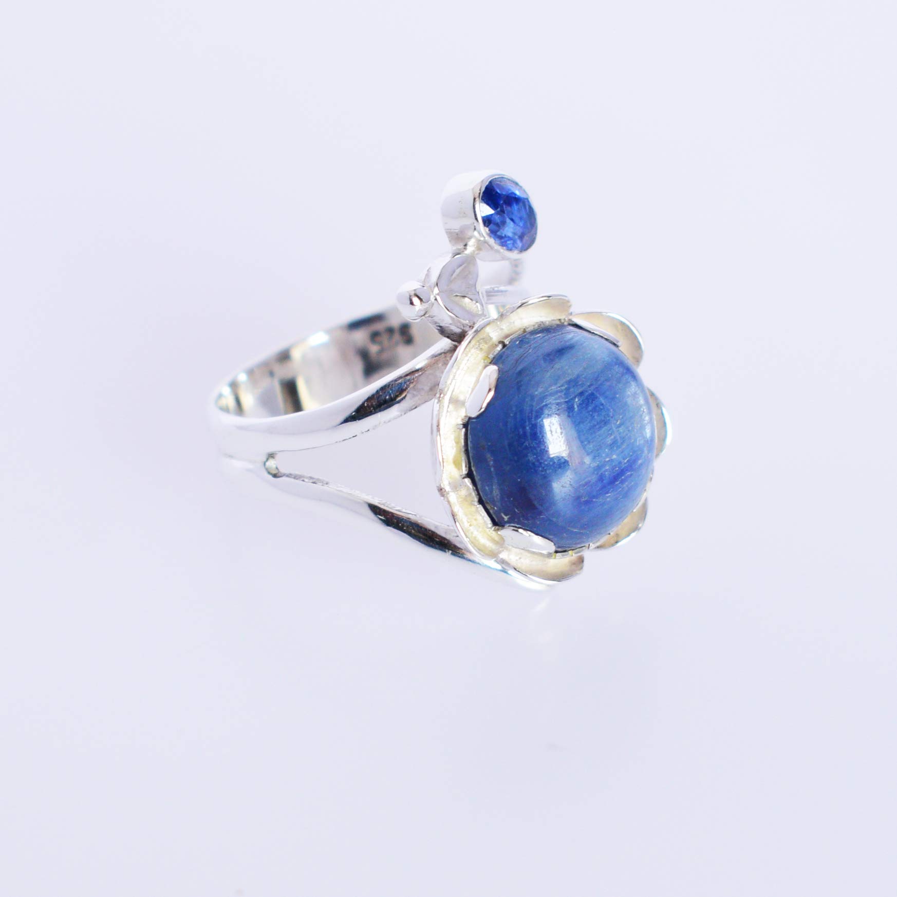 Kyanite & Blue Quartz 925 Sterling Silver Ring - Handmade Jewelry for Women - Elegant Birthday Gift for Her - Perfect for Weddings, Anniversaries & Special Occasions