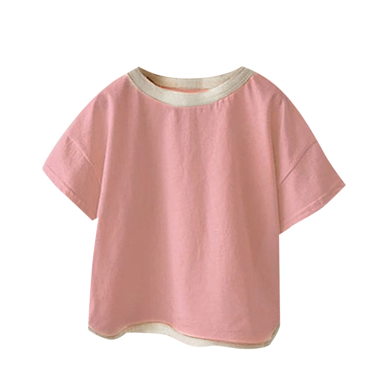 Baby Newborn Infant Girls Boys Cotton Summer Patchwork Color Block Short Sleeve T-Shirt - Cute Kids Clothes for Playtime, Outings & Family Photos