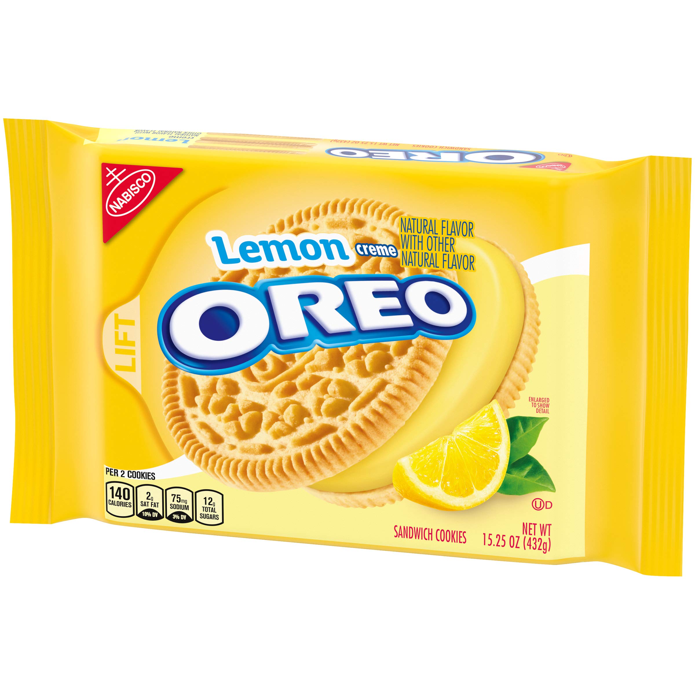 OREO Lemon Creme Sandwich Cookies, 12 Pack (15.25 oz) - Delicious Lemon Flavored Cookies for Snacking, Lunch Boxes & Party Treats
