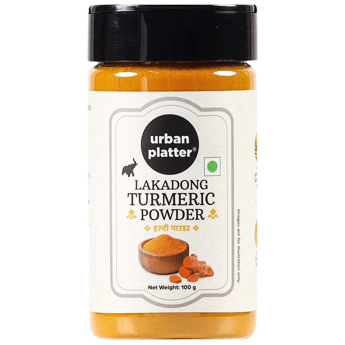 Organic Lakadong Turmeric Powder - 100g Shaker Jar | High Curcumin Content | Grown in Northeast India | Perfect for Golden Milk, Cooking & Skincare