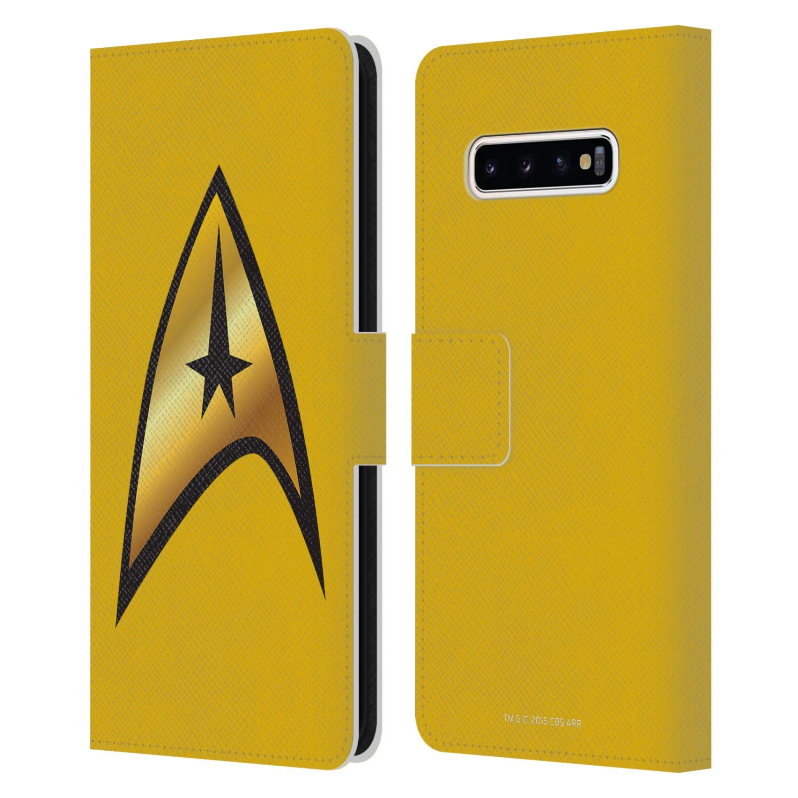 Star Trek Command Solo Uniform & Badge Leather Wallet Case for Samsung Galaxy S10+ | Officially Licensed TOS Design | Perfect for Trekkie Fans & Sci-Fi Conventions