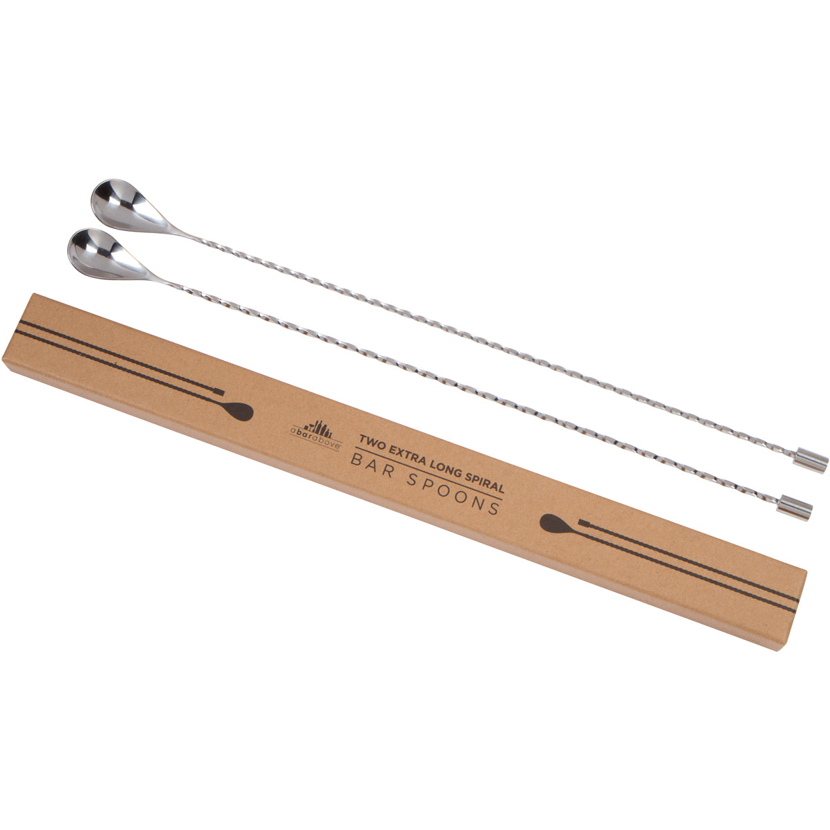 Premium Stainless Steel Bar Spoons - 12 Inch Long Mixing Spoon for Cocktails, Coffee, and Kitchen Use - Ideal for Bartending, Home Bars, and Professional Drink Mixing