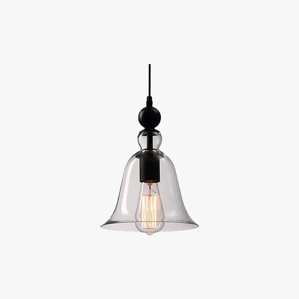 Vintage Glass Pendant Light - Clear Transparent Hanging Fixture for Kitchen Island, Dining Room, or Bedroom Lighting