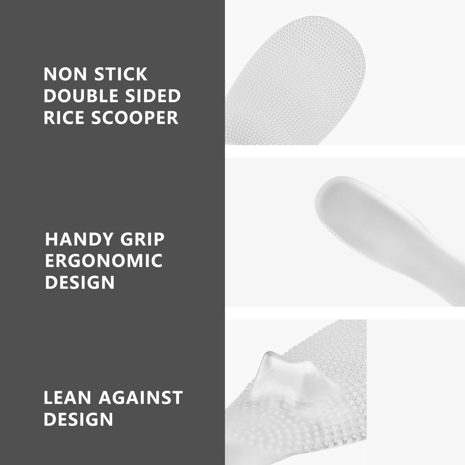 2-Pack Japanese Style Rice Paddle - Food Grade Non-Stick Rice Scooper Spoon - Heat Resistant 8-Inch Rice Spoon for Rice Cooker - Dishwasher Safe (Transparent) - Perfect for Sushi Making, Rice Serving & Meal Prep
