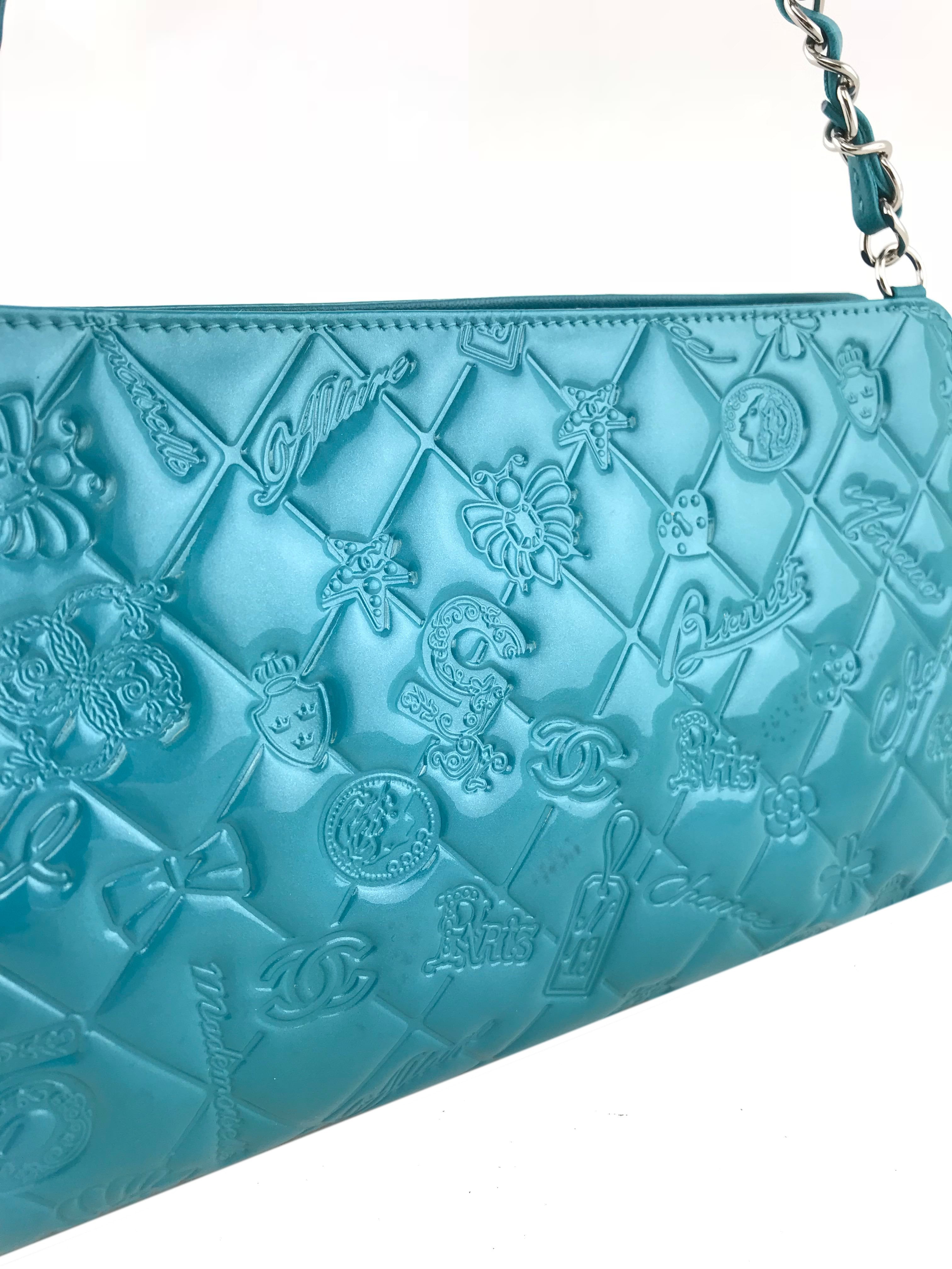 Chanel Embossed Patent Leather Lucky Symbols Pochette Bag - Luxury Crossbody Clutch for Women, Perfect for Parties, Date Nights & Special Occasions