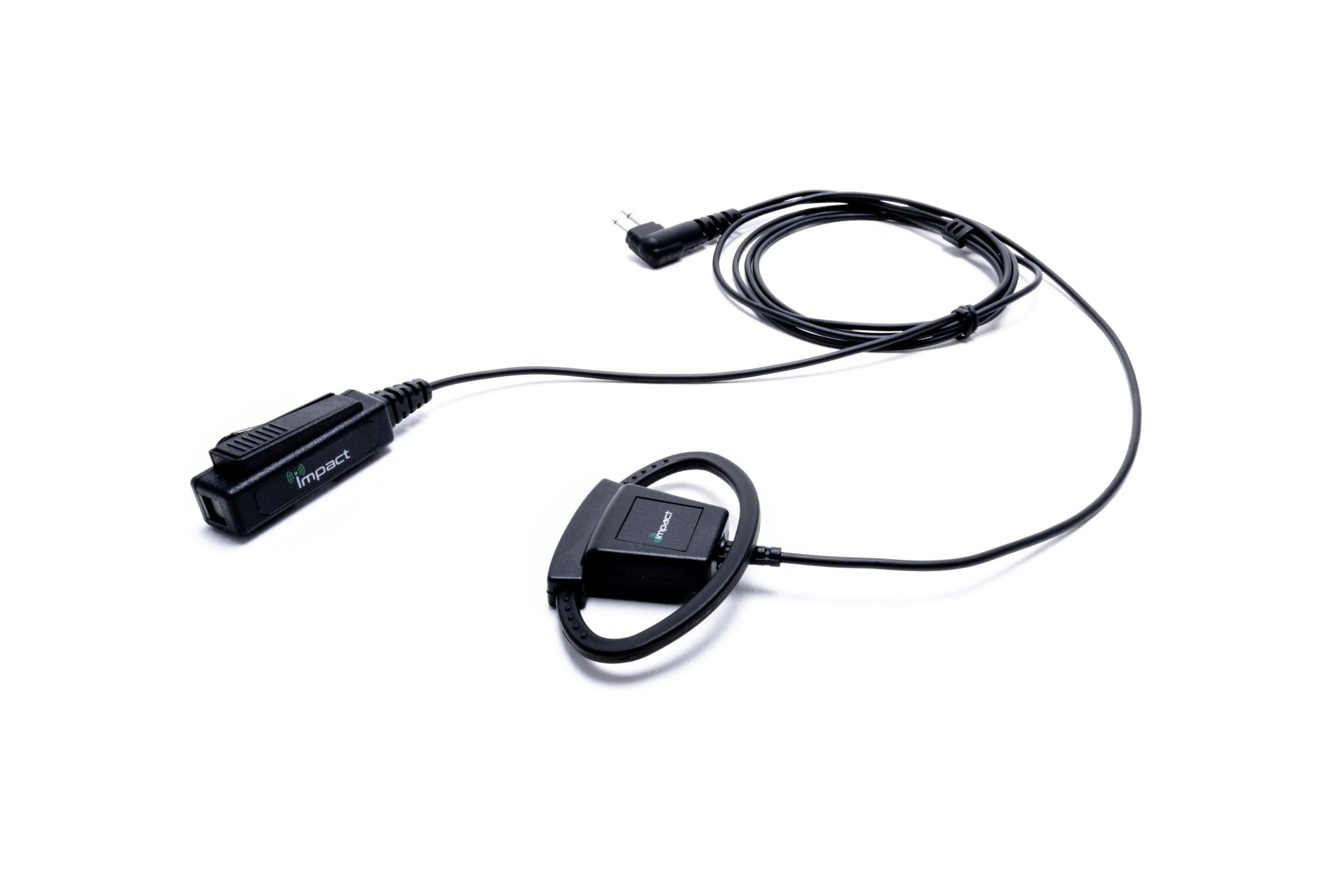 Impact Platinum Series 2-Wire Surveillance Headset Kit for Two-Way Radios - Adjustable D-Shaped Ear Hook - Clear Audio Communication - Ideal for Security, Construction & Event Staff