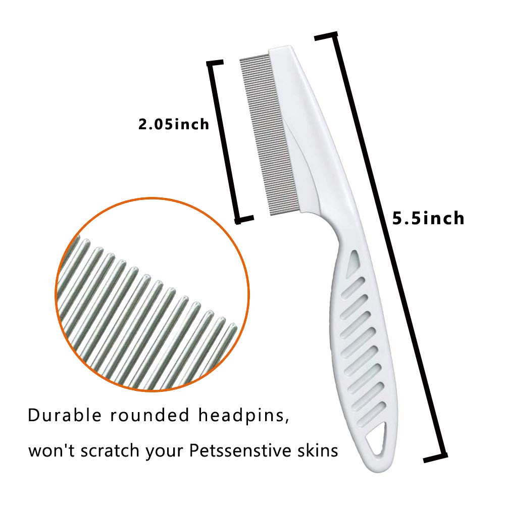 Pet Grooming Comb for Dogs & Cats - Stainless Steel Deshedding Brush for Matted Fur, Knots & Tangles - 2 Pack Small Pet Combs for Shedding Control & Hair Removal - Perfect for Daily Grooming & Coat Maintenance at Home