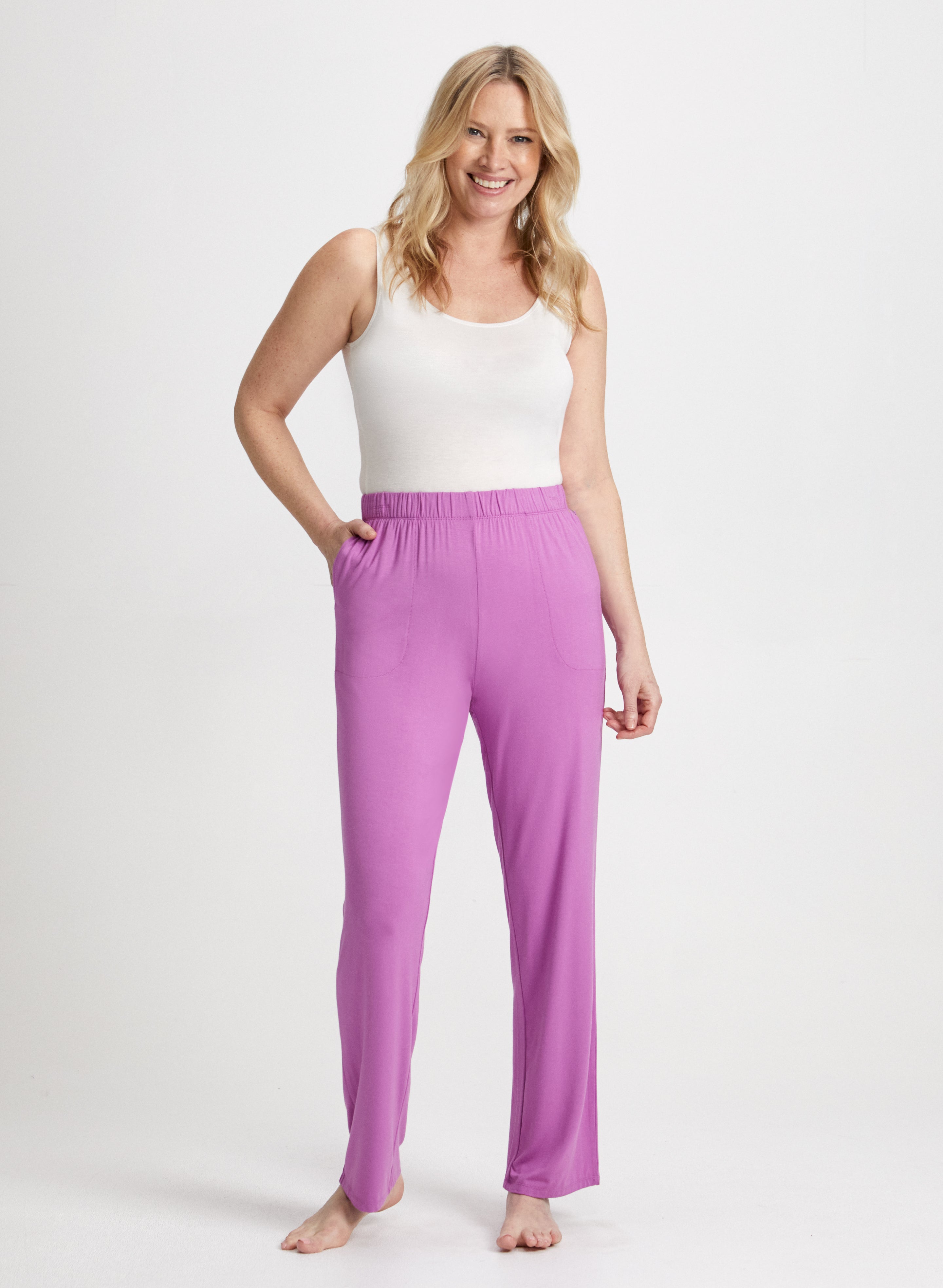 Women's Basic Cotton Tank Top & Soft Lounge Pants Set - Comfortable Sleepwear & Casual Loungewear for Home, Yoga, and Relaxation