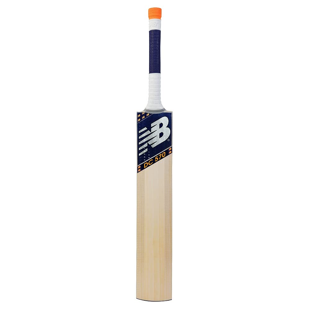 New Balance DC-570 English Willow Cricket Bat - Full Size Professional Cricket Bat with Protective Cover (Multicolor) - Perfect for Cricket Matches, Training & Backyard Practice