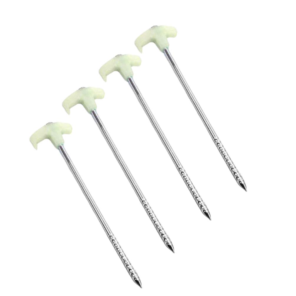4 Pack Heavy Duty Reflective Tent Stakes - Durable Camping Tent Pegs for Secure Anchoring, Windproof Tent Pins for Outdoor Camping, Hiking & Backpacking - Ideal for Sand, Snow & Rocky Terrain