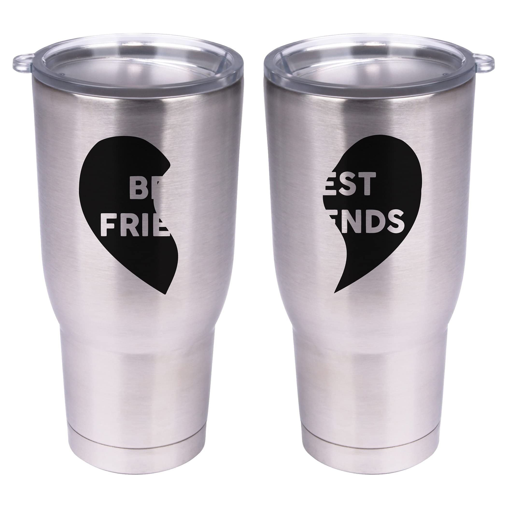 Heart Engraved 32oz Stainless Steel Tumbler Set - Double Wall Vacuum Insulated Travel Mug for Hot & Cold Drinks - Perfect for Coffee, Tea, Gym, Office & Outdoor Activities