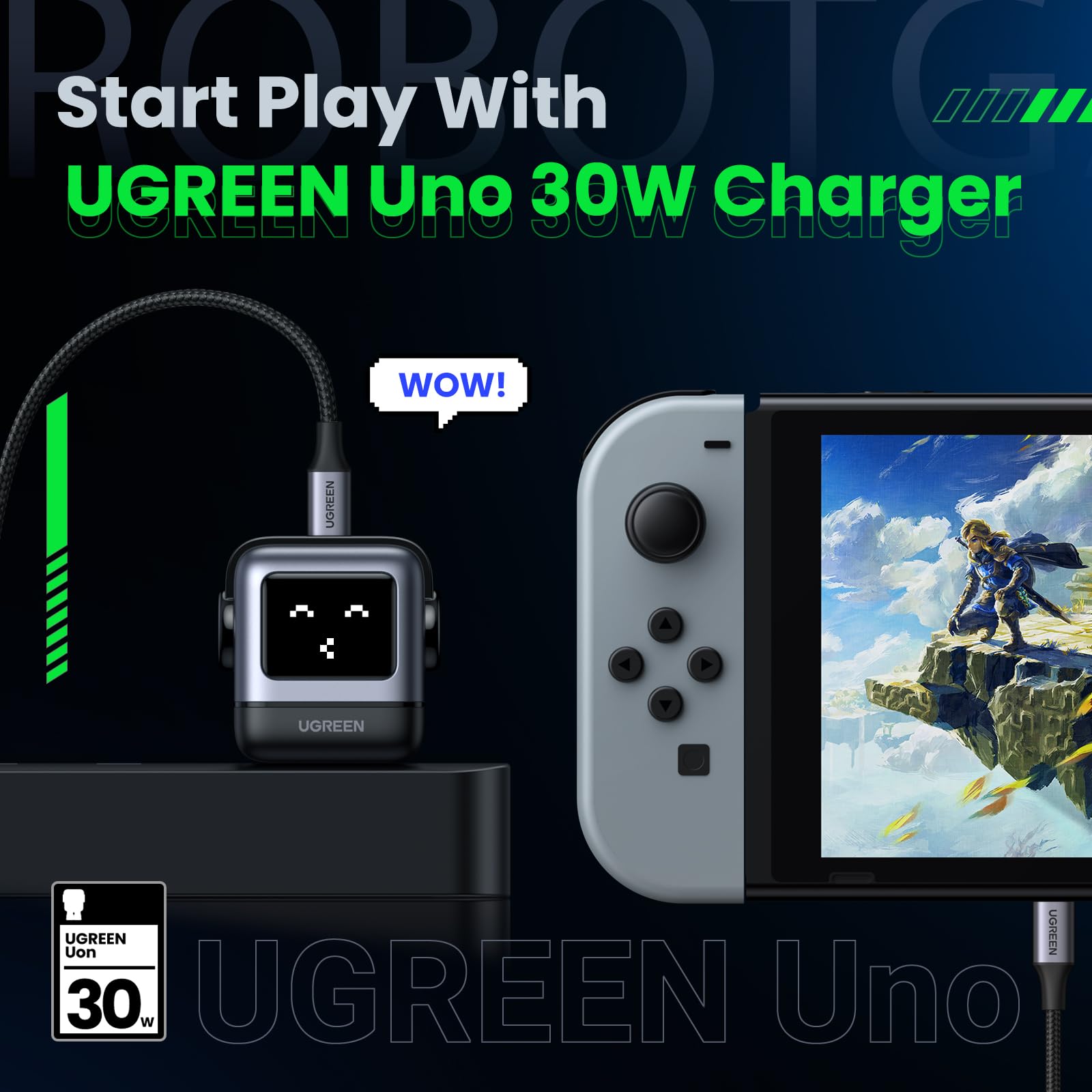 UGREEN Nexode 30W GaN Fast USB C Charger - Compact Wall Charger Block for iPhone 15/14 Pro Max, Galaxy S24/S23, Pixel 8/7 Pro, MacBook Air & iPad Pro - Fast Charging Power Adapter for Home, Office & Travel (Black)