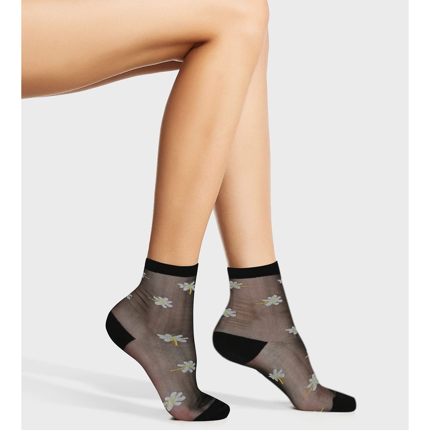 Violet Mist Women's Sheer Mesh Socks - Transparent Nylon for Summer & Fashion