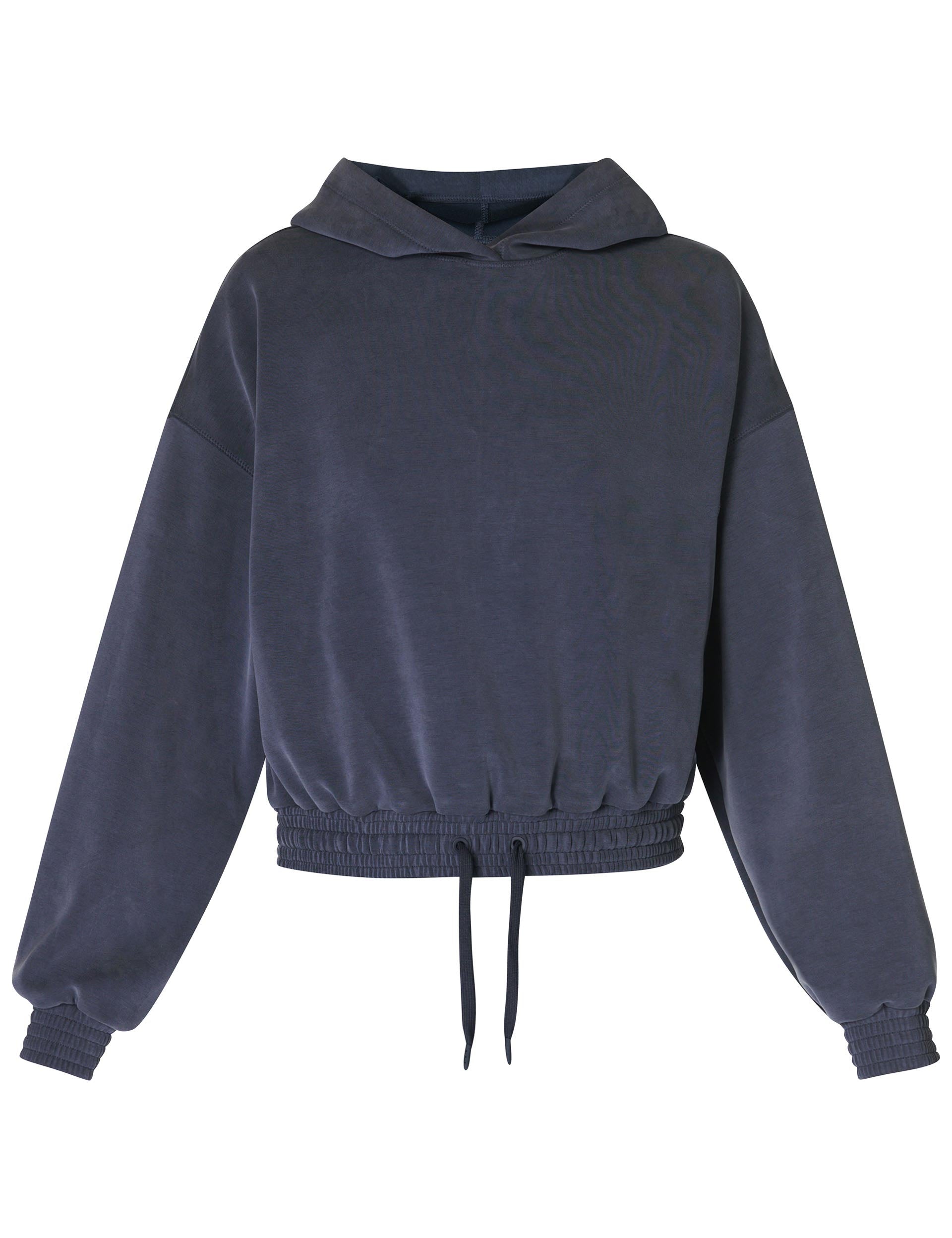 Sand Wash Crop Hoodie - Navy Blue | Soft & Stylish Women's Pullover for Casual Wear, Gym & Lounge