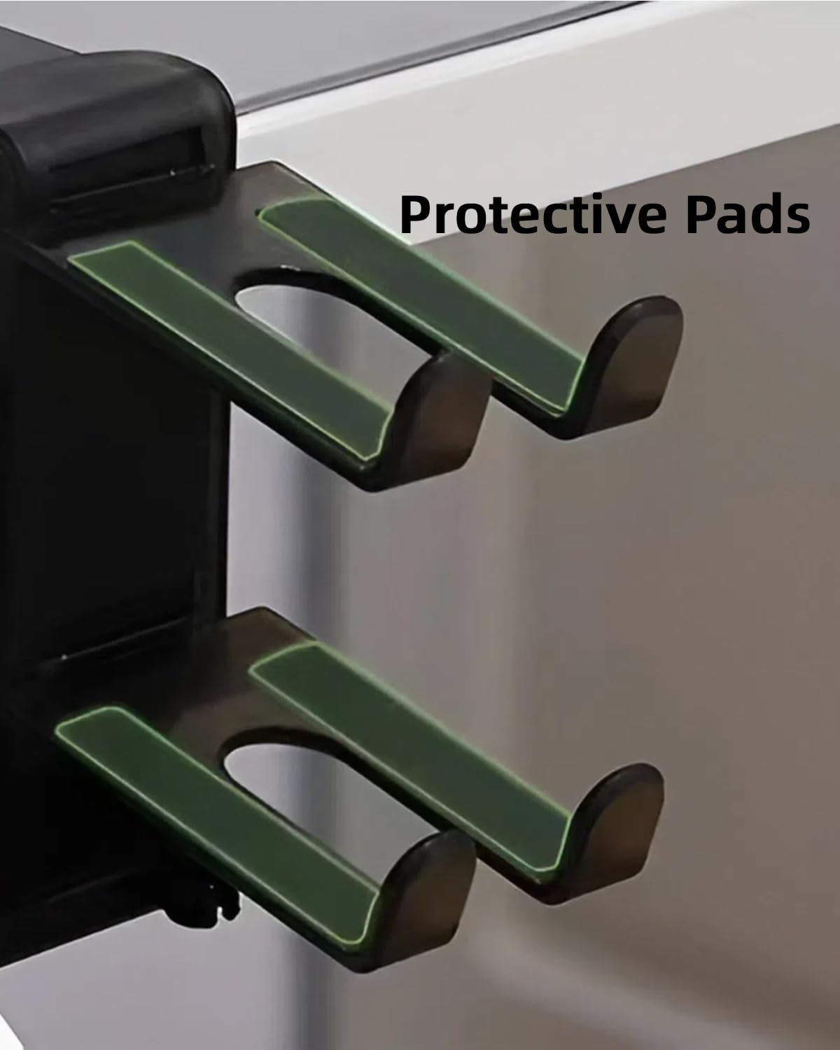 3-in-1 Adjustable Headphone Stand with Controller Holder - Under Desk Mount for Gaming Setup (Black)