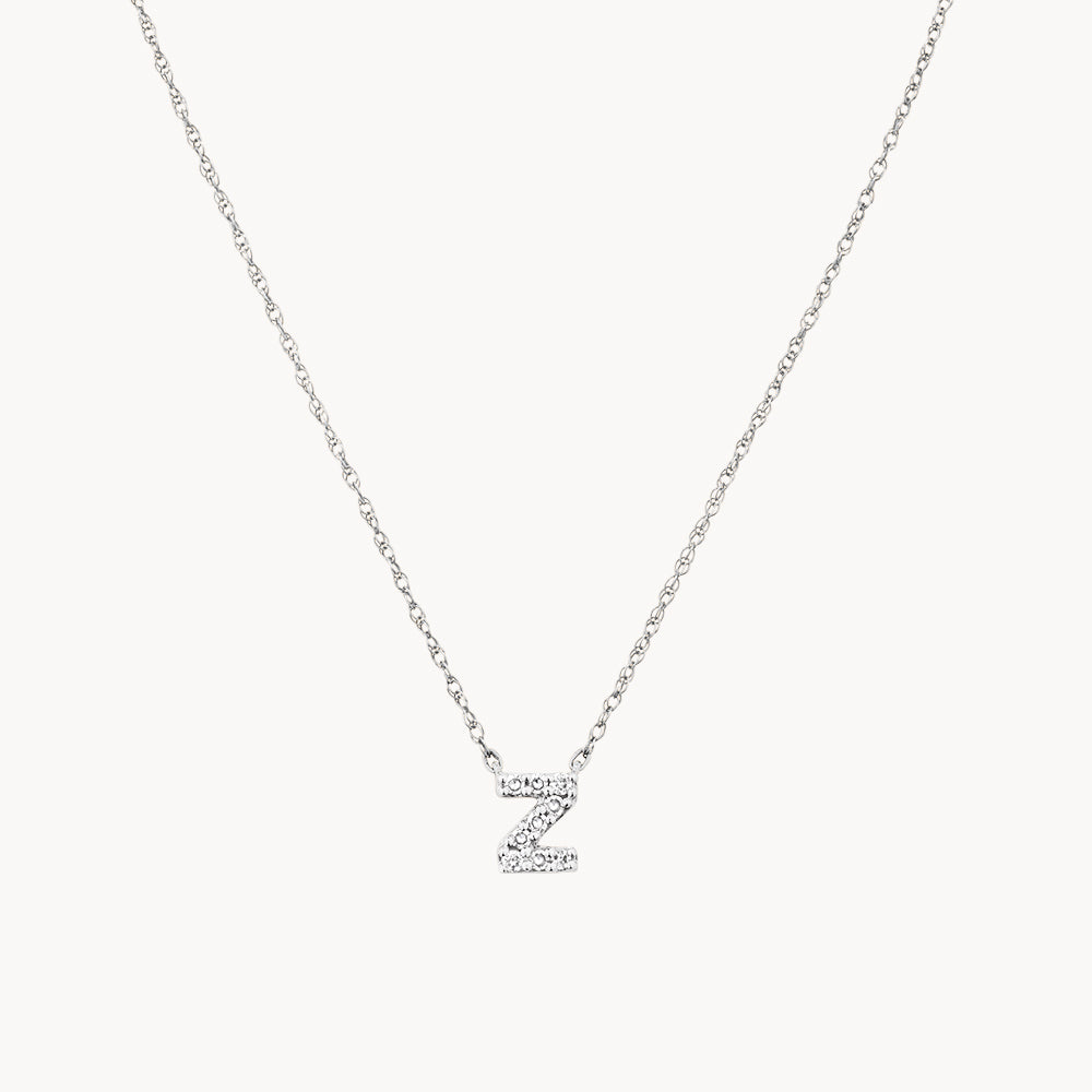 Diamond Letter Z Necklace in Sterling Silver - Elegant Personalized Jewelry for Women, Perfect for Gifts, Anniversaries & Everyday Wear
