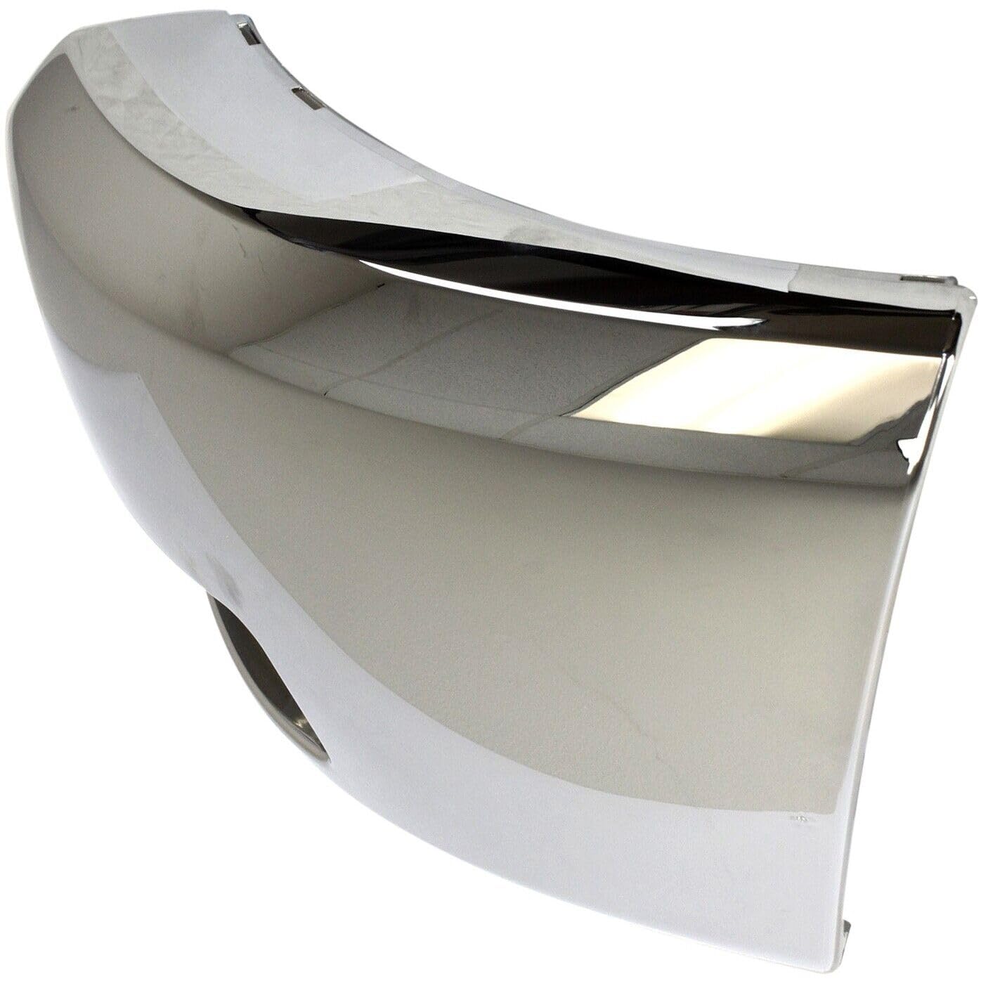 FITRITE AUTO PARTS Front Left Driver Side Bumper End Compatible with 2007-2013 Chevrolet Silverado 1500 & Hybrid Models - Fog Light Holes & Chrome Finish (Part# 20985757 GM1004156) - Perfect for Off-Roading, Daily Commuting & Truck Restoration Projects