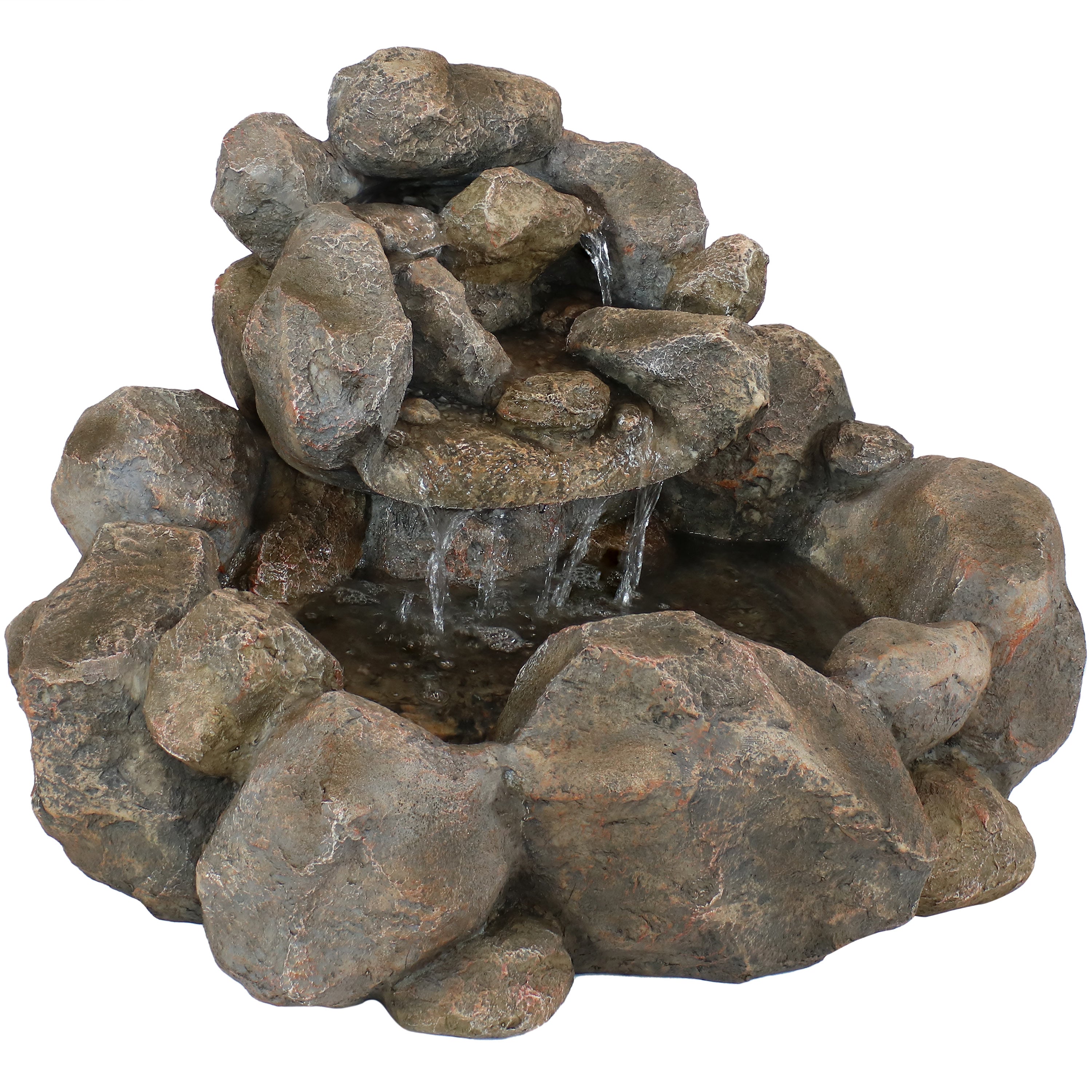 Sunnydaze Rocky Ravine Outdoor Water Fountain - 18 Inch Garden Decor with Natural Stone Design for Patio, Yard, and Landscape | Relaxing Water Feature for Backyard, Deck, or Outdoor Living Space