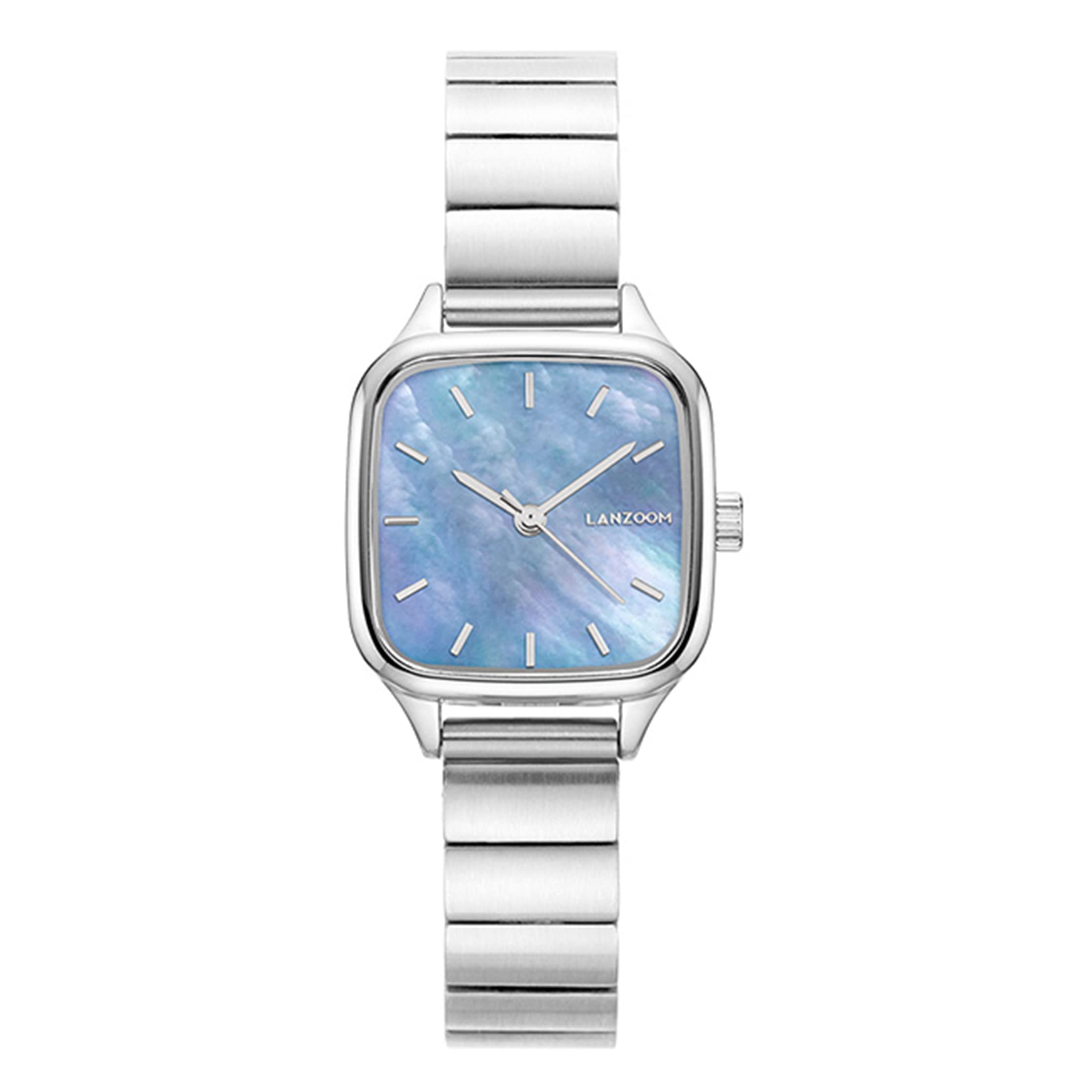 LANZOOM Women's Square Stainless Steel Quartz Watch - Fashionable & Versatile Wristwatch with Square Dial - Perfect Holiday Gift & Special Occasion Present for Her (Great for Office, Party & Everyday Wear)