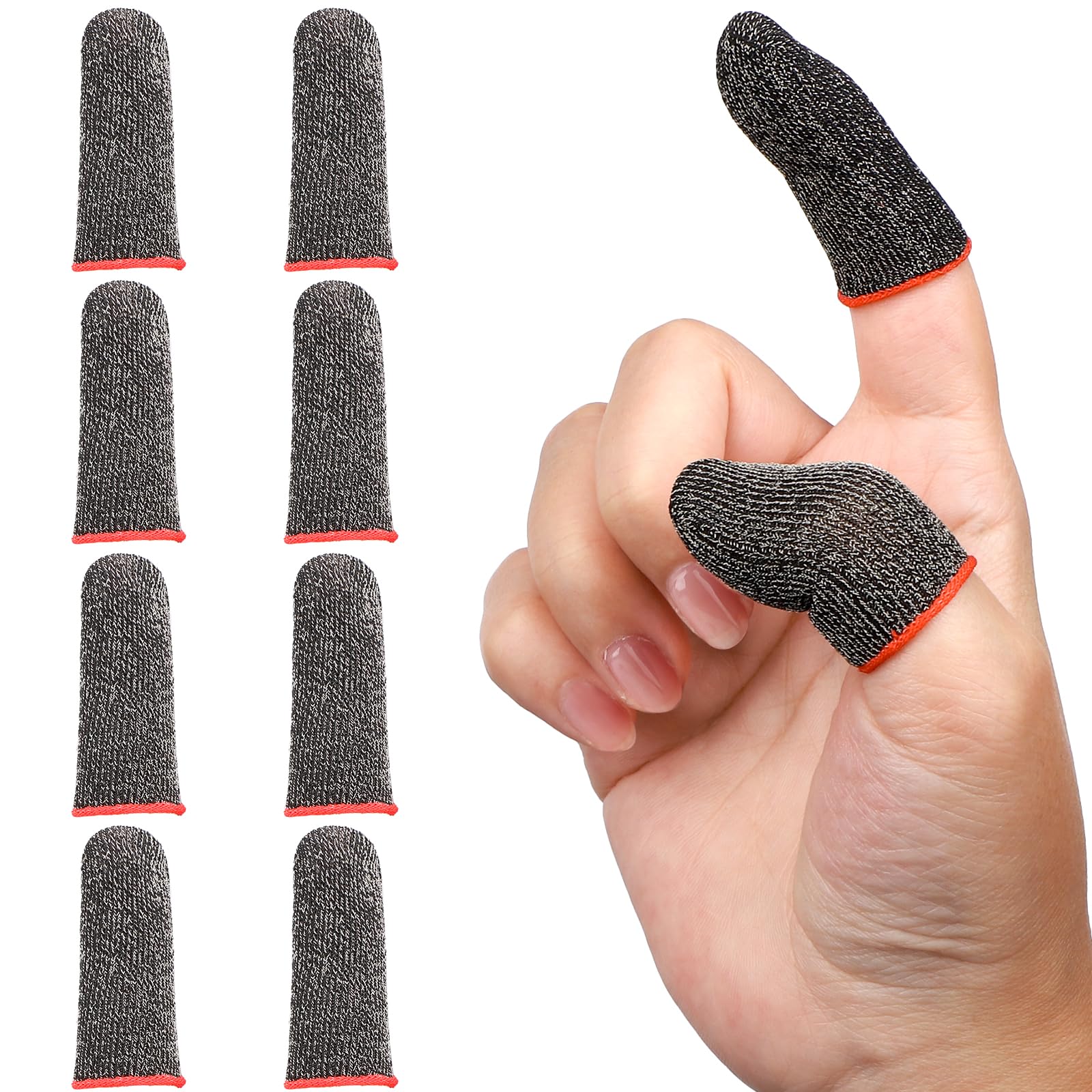 10 Pack Black Gaming Finger Sleeves - Professional Thumb Covers for Mobile Gaming (Call of Duty Mobile, PUBG Mobile) - Anti-Slip Touchscreen Finger Protectors - Perfect for Esports, Long Gaming Sessions & Screen Protection